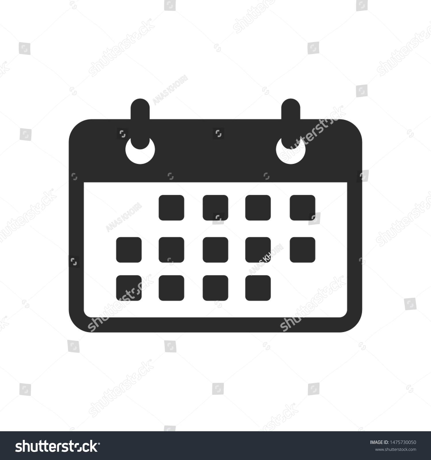 Calendar Icon Template Color Editable Calendar Stock Vector (Royalty