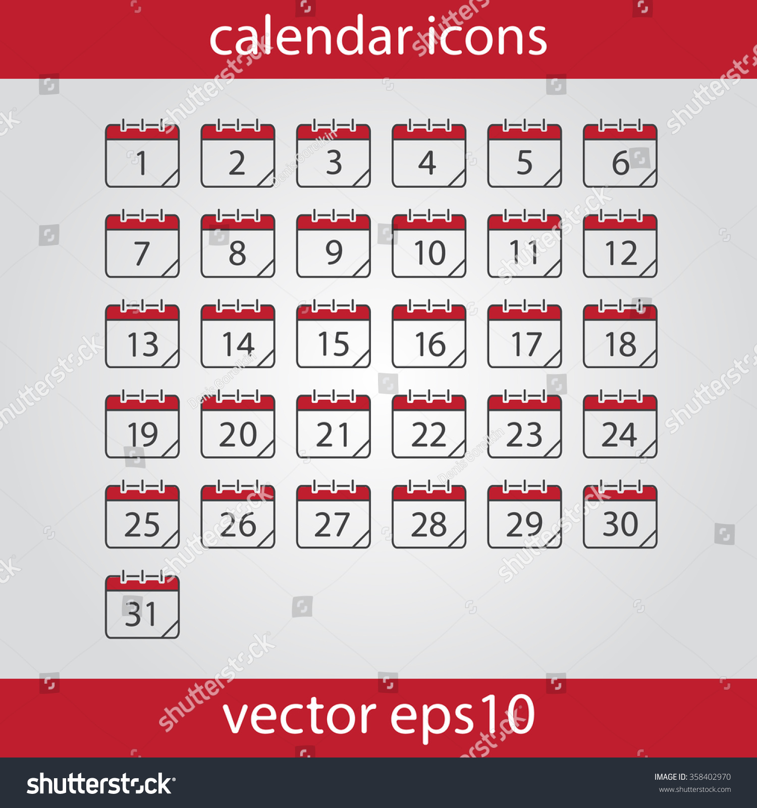 Calendar Icon Vector Eps10 Illustration Calendar Stock Vector 358402970 ...