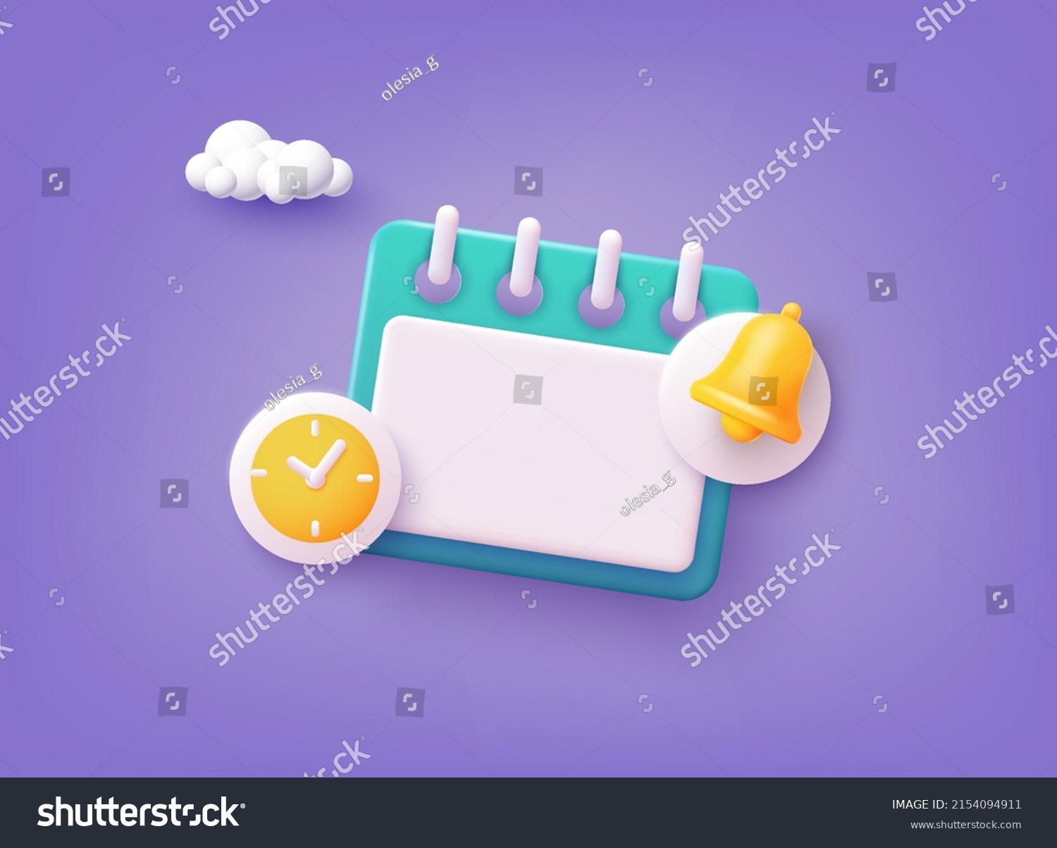 SVG of Calendar icon with notifications icons. Business planning ,events, reminder and timetable. 3D Web Vector Illustrations. svg