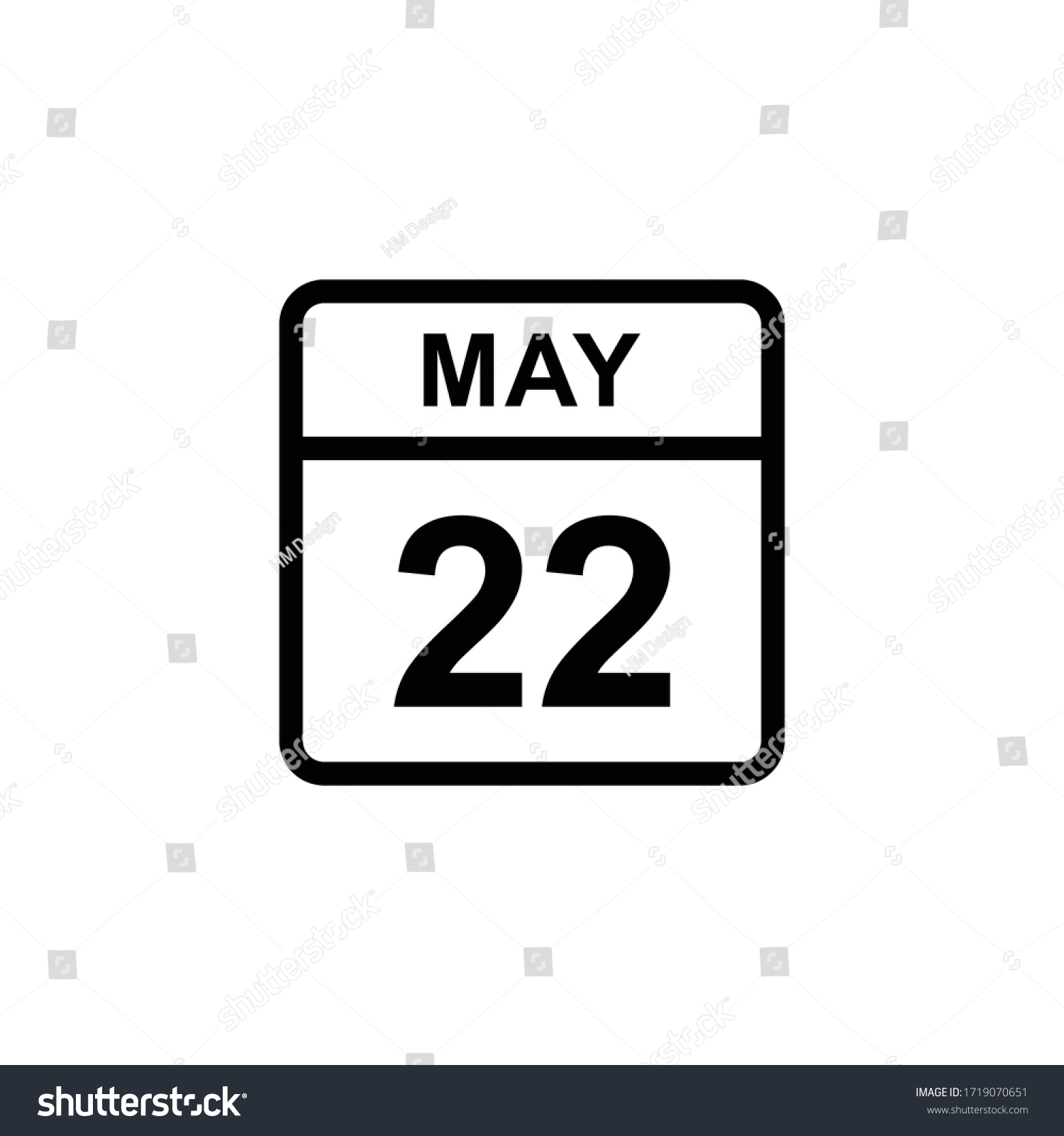 Calendar May 22 Icon Illustration Isolated Stock Vector (Royalty Free