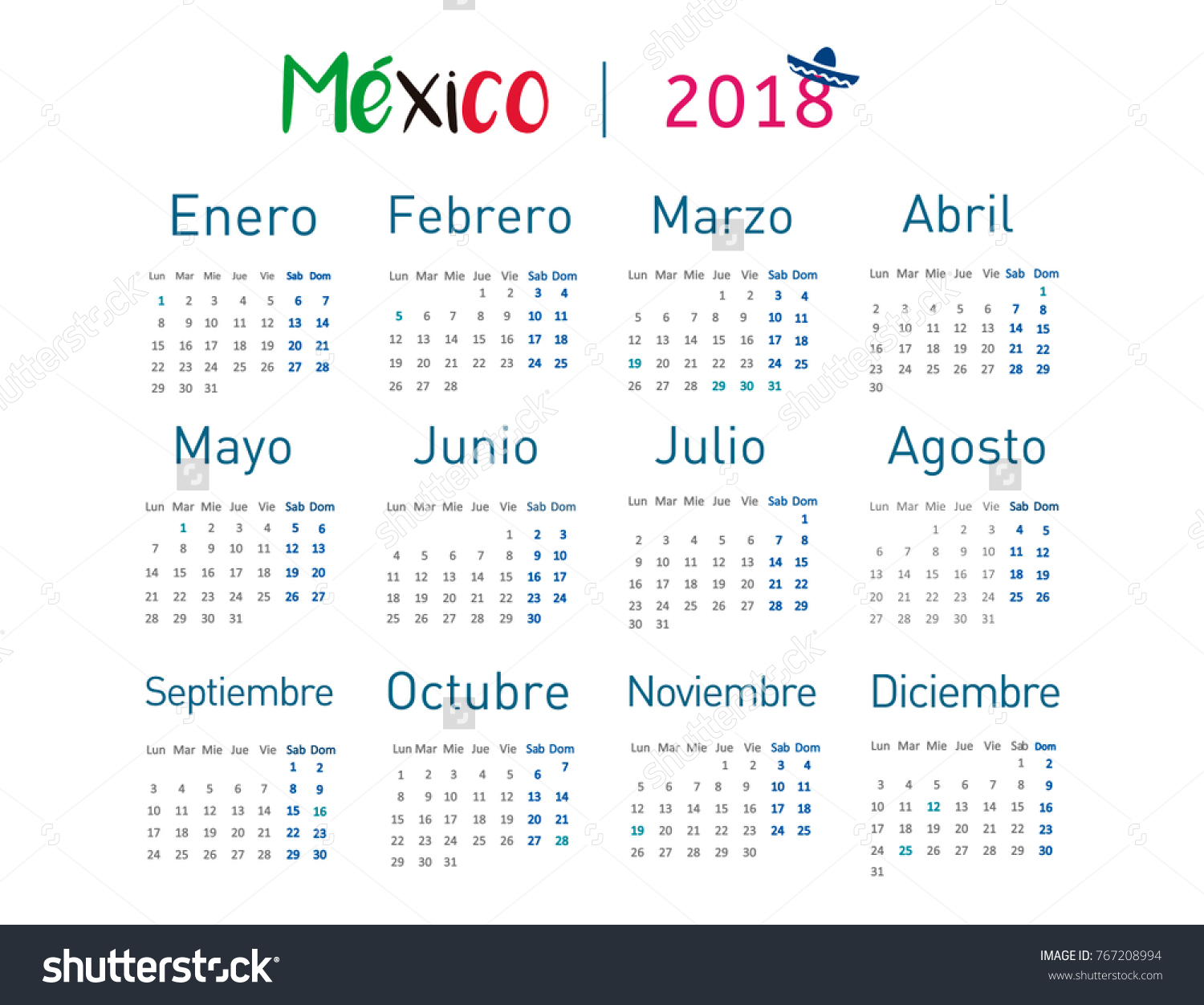 Blanco Calendario Abril 2019 Con Feriados Y Feriados Para Imprimir