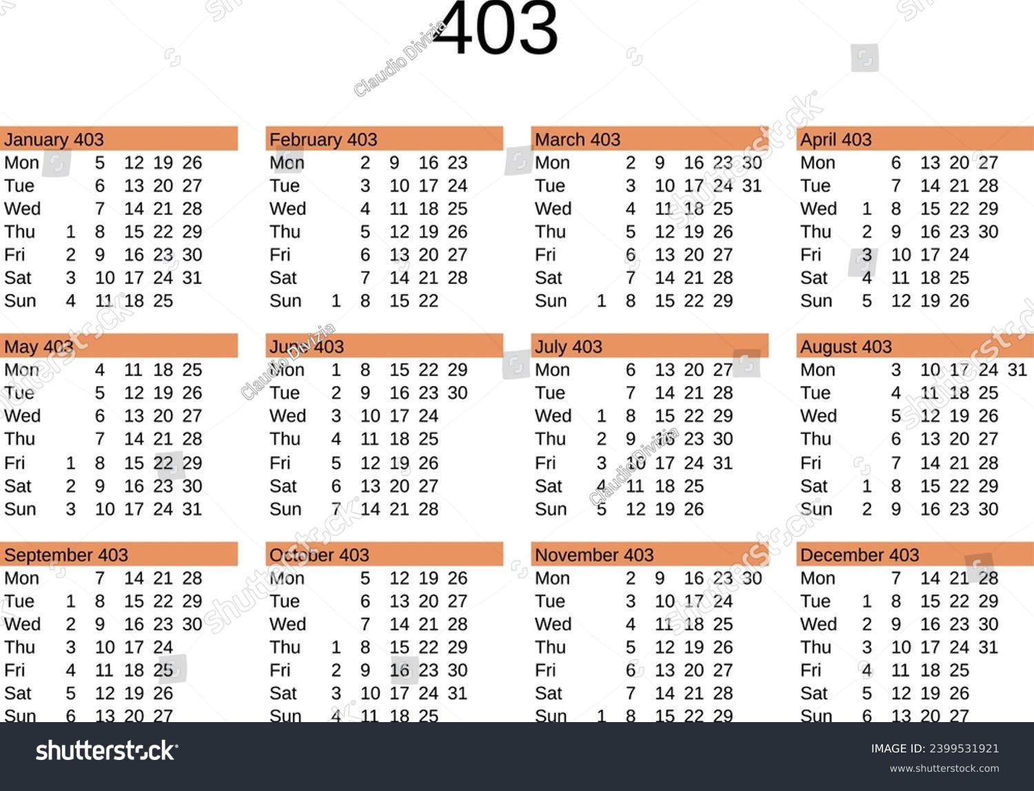 SVG of calendar of year 403 in English language svg