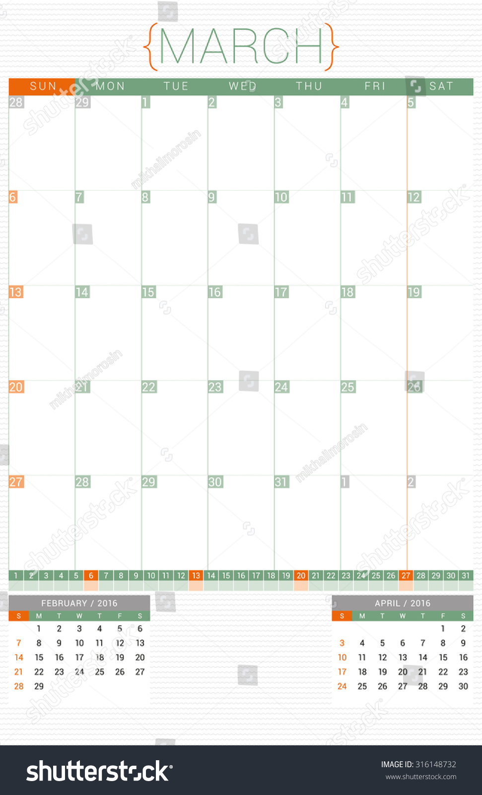 Planner 2016 Template from image.shutterstock.com
