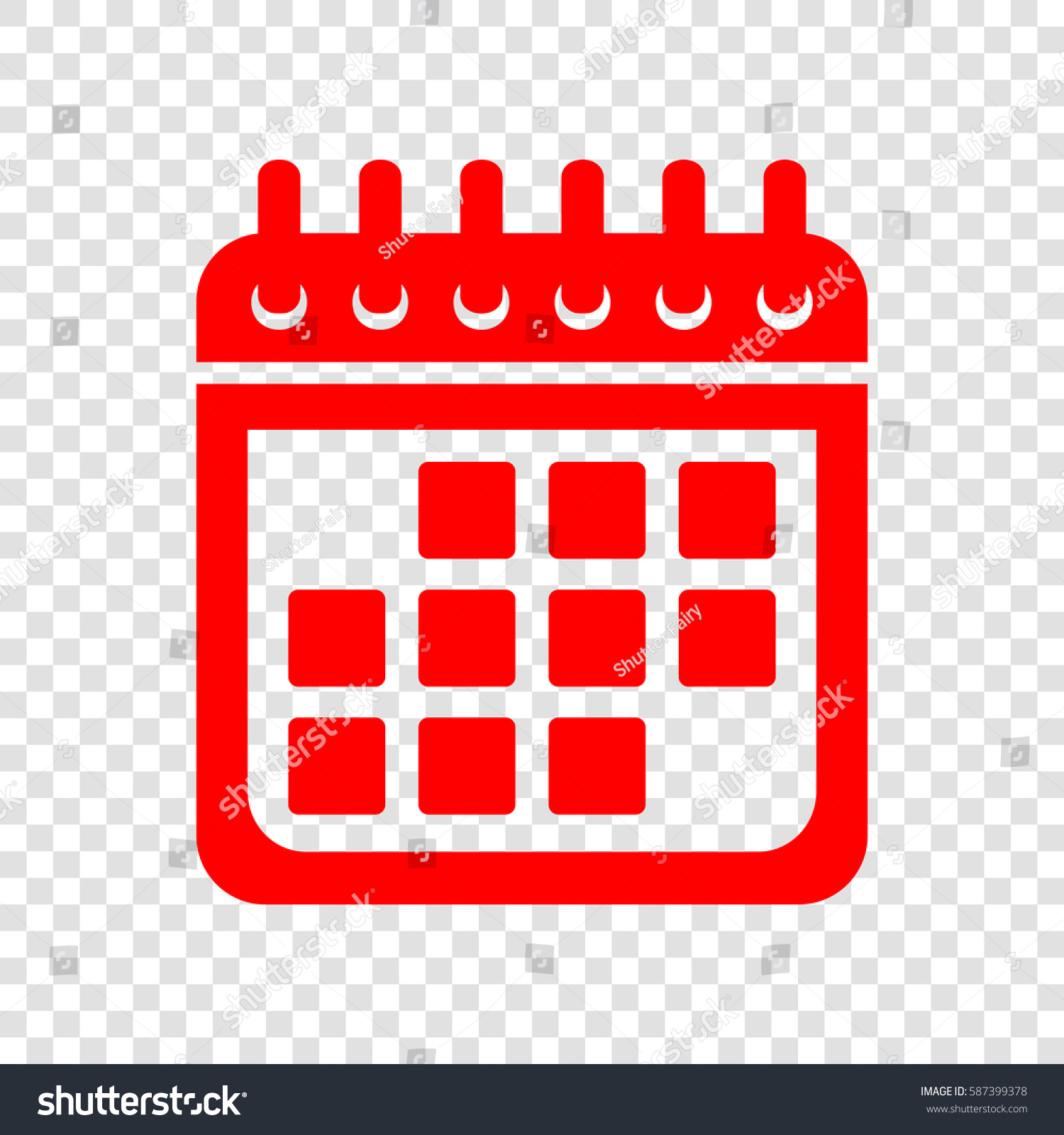 Calendar Sign Illustration Vector Red Icon Stock Vector Royalty Free