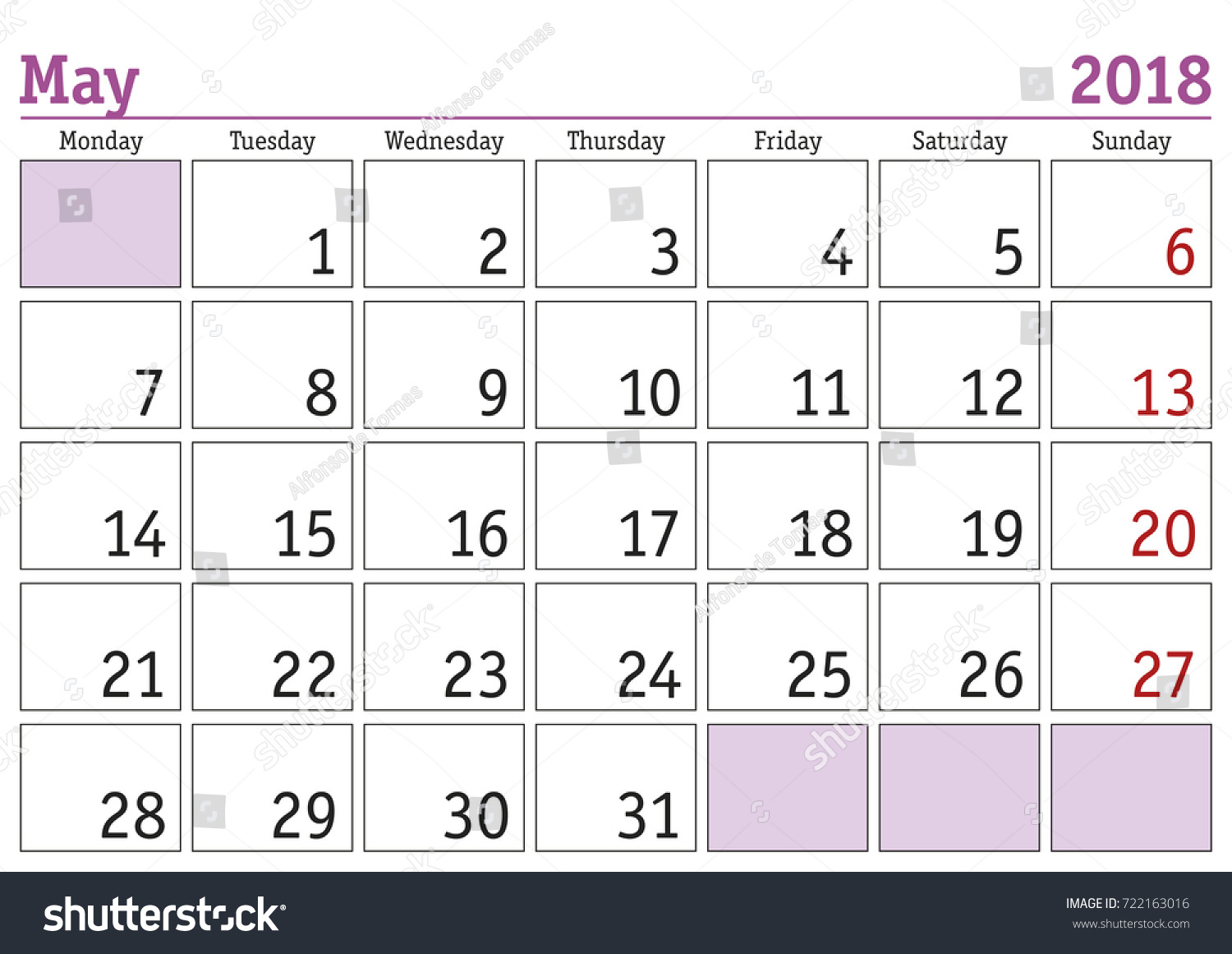 2018 may printable calendar