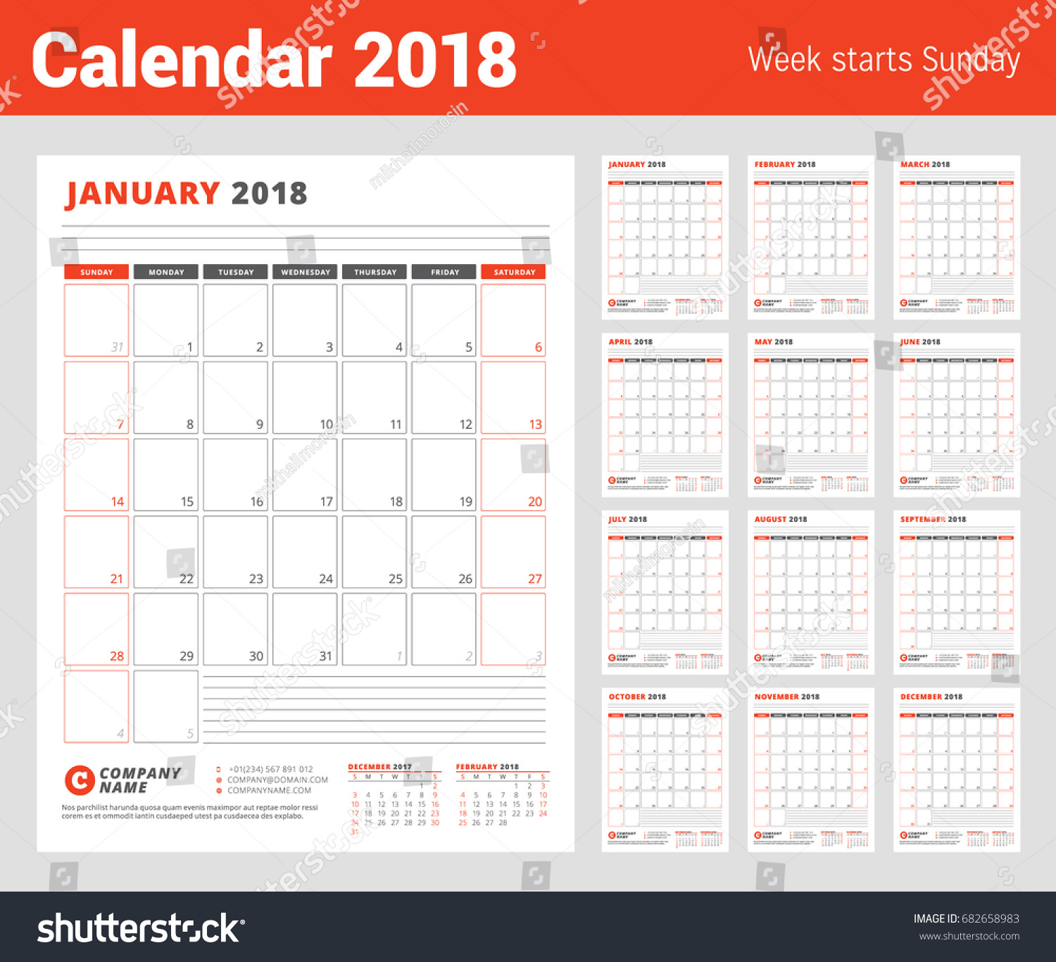 business calendar template