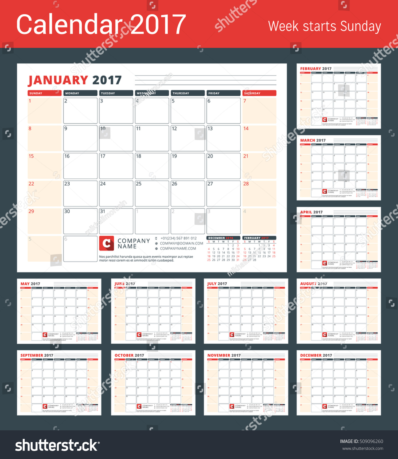 Calendar Illustration Template : Calendar template year set stock vector Calendar Illustration Template : Calendar template year set stock vector