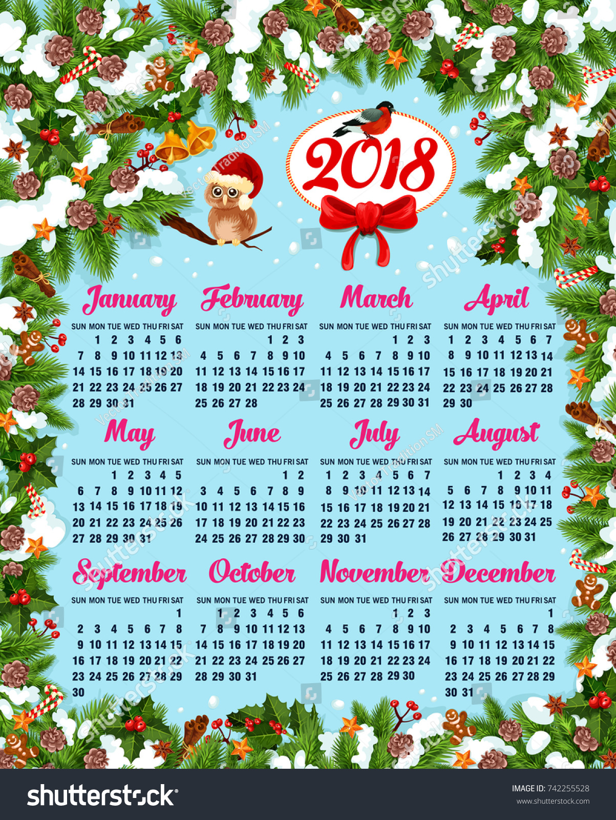 christmas calendar template