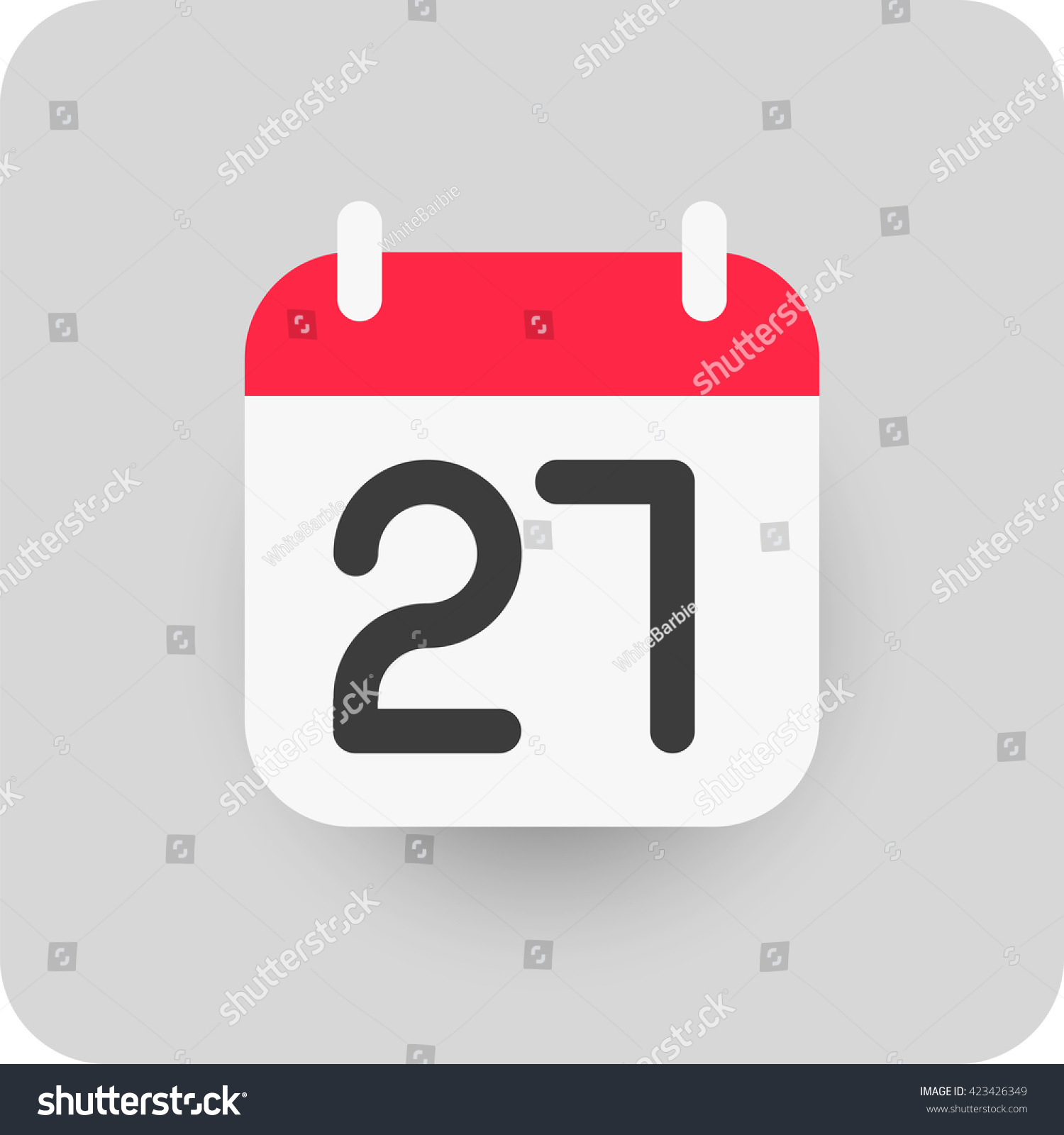 SVG of Calendar vector icon. Simple flat calendar with date 27. svg