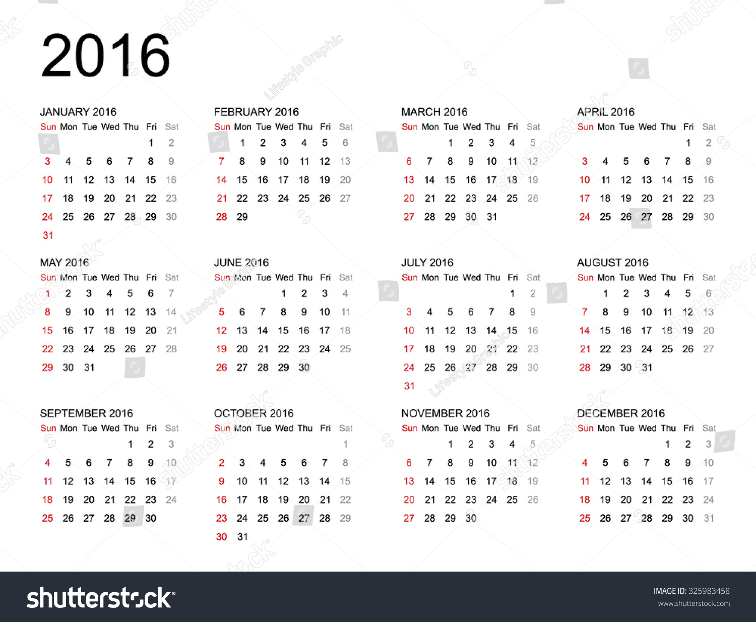 12,696 Calender 2016 Images, Stock Photos & Vectors | Shutterstock