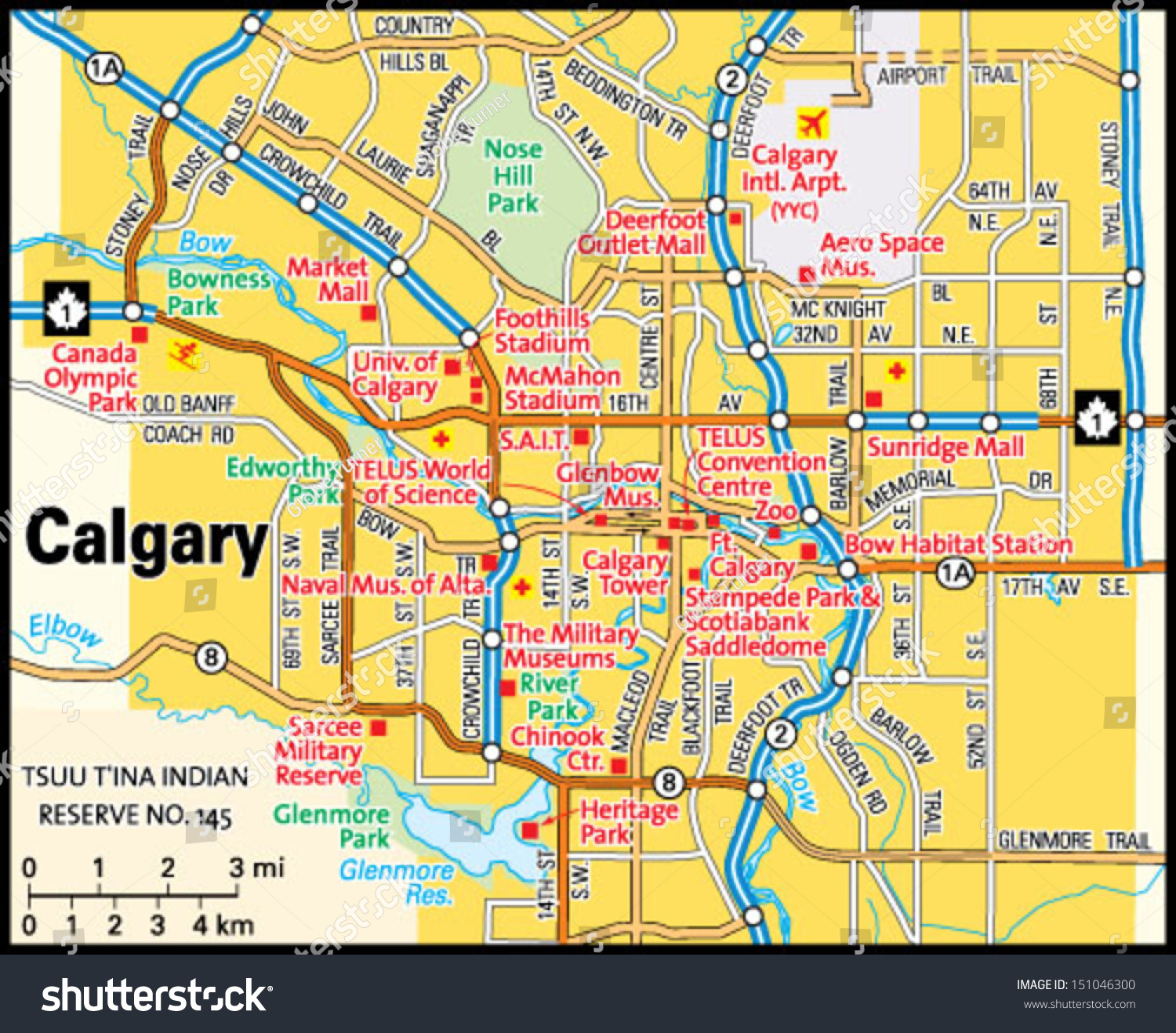 Map Of Calgary Area Calgary Alberta Area Map Stock Vector (Royalty Free) 151046300 |  Shutterstock