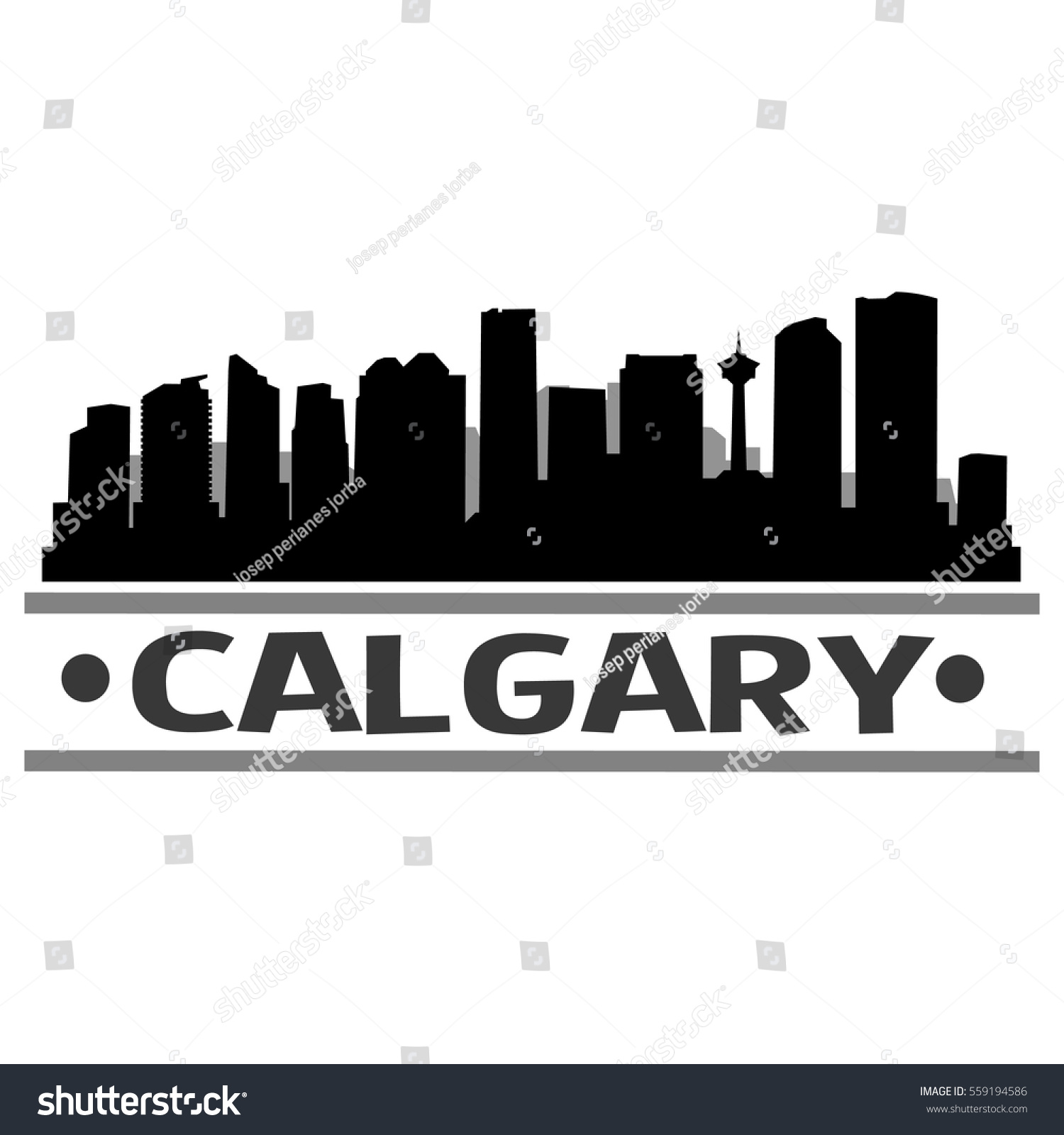 Calgary Skyline Silhouette Stock Vector 559194586 - Shutterstock