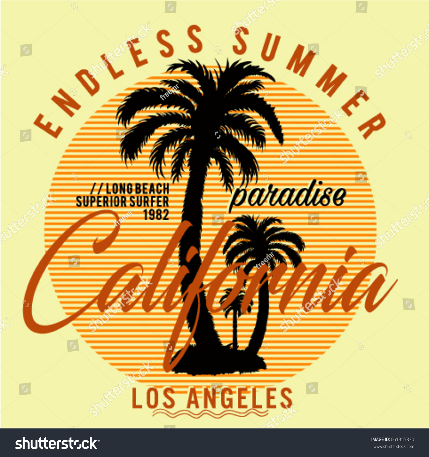 California Long Beach Superior Surfer Endless Stock Vector (Royalty ...