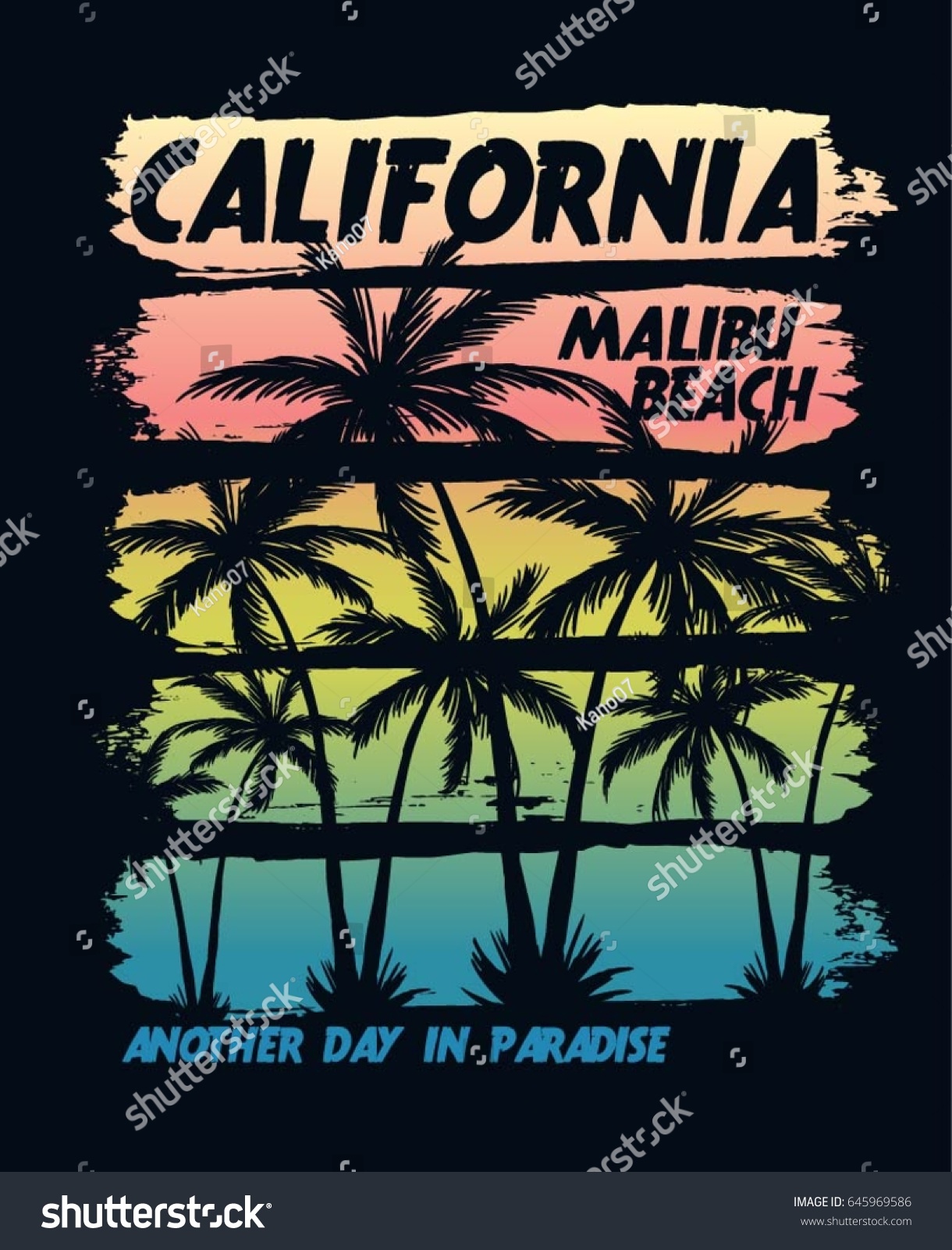 California Malibu Beach Vector Graphic T Stock Vector (Royalty Free ...