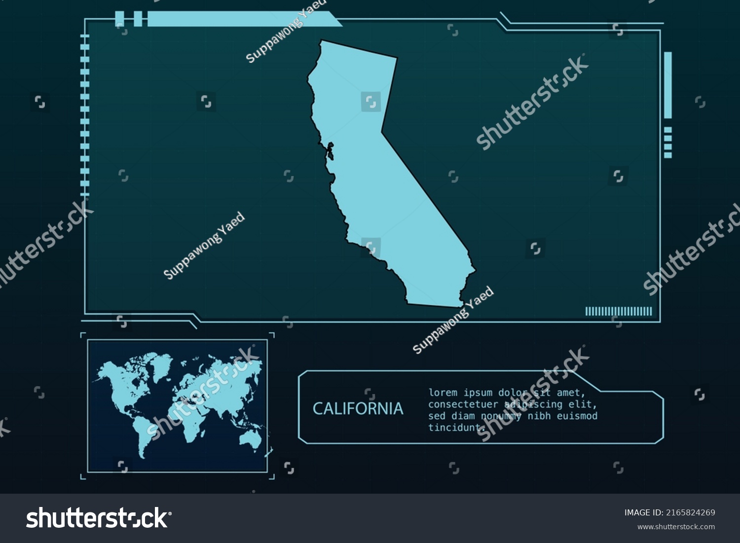 California Map Futuristic Infographic Map Element Stock Vector Royalty   Stock Vector California Map Futuristic Infographic Map Element Collection Background 2165824269 