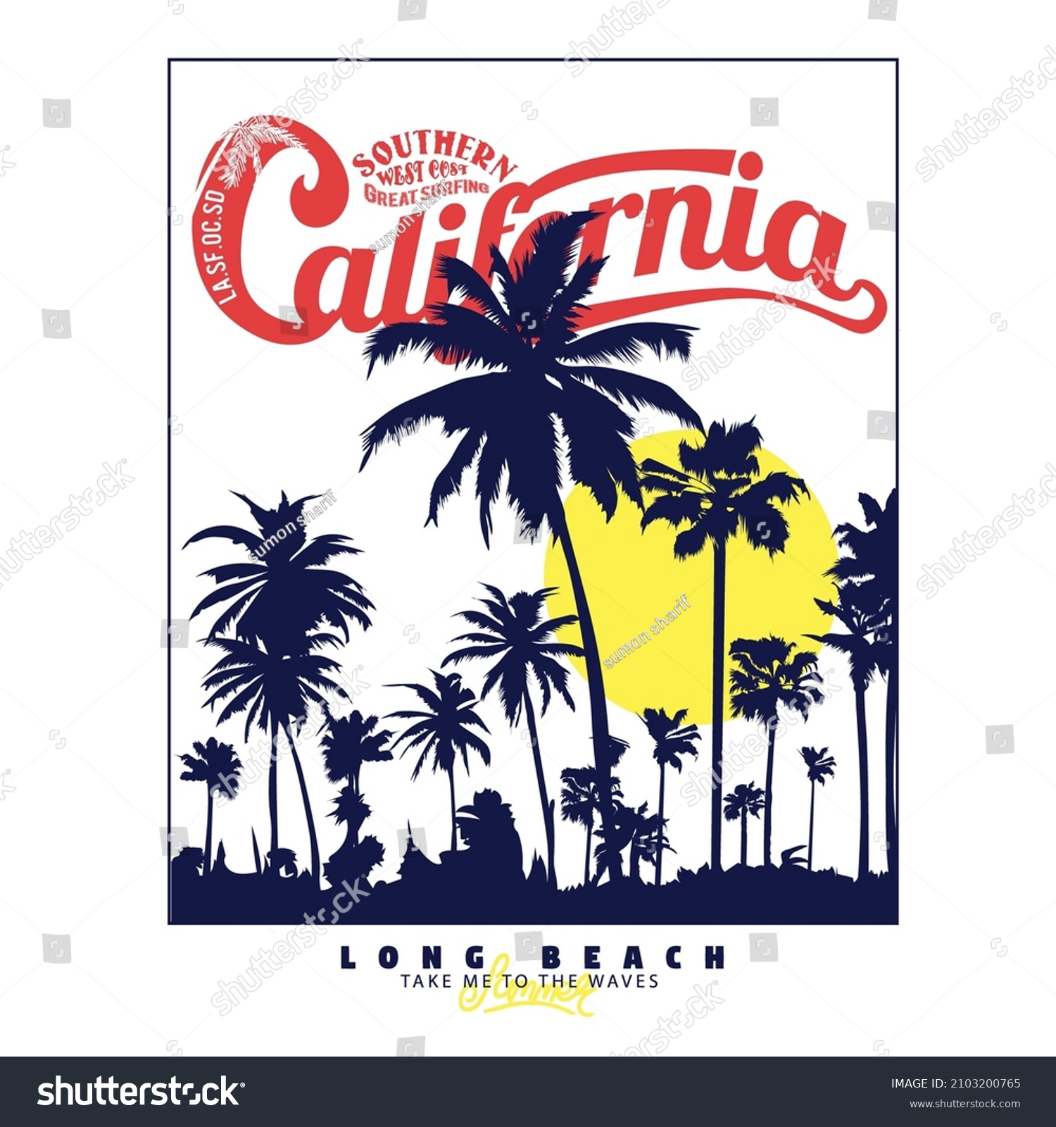 3,971 Los angeles beach Stock Vectors, Images & Vector Art | Shutterstock