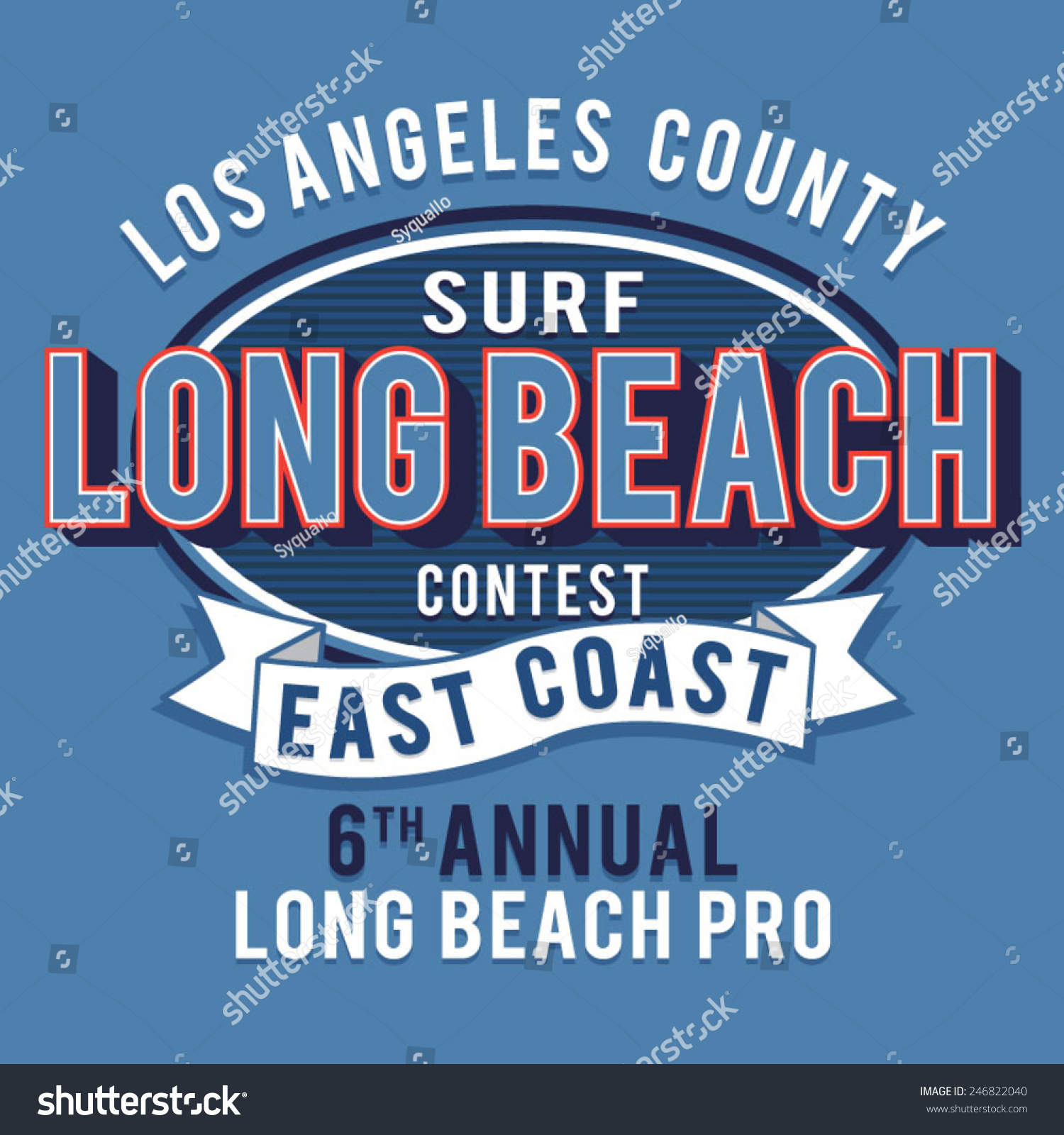 California Surf Coast Typography Tshirt Graphics Stock Vector (Royalty ...