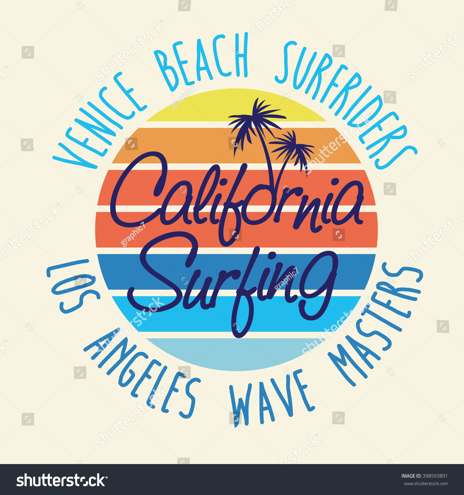 California Surfing Slogan Tshirt Graphic Jersey Stock Vector 398593891 ...