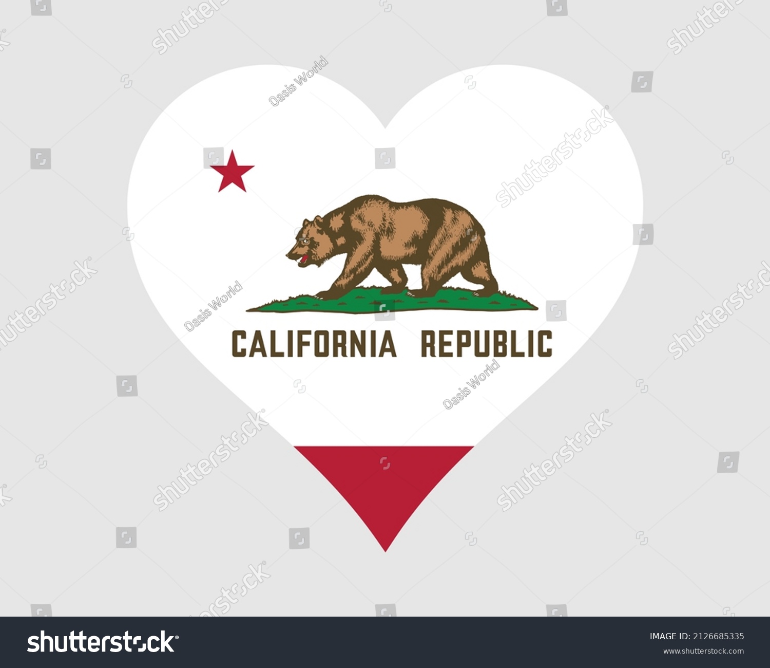 SVG of California USA Heart Flag. CA US Love Shape State Flag. Cali Golden State United States of America Banner Icon Sign Symbol Clipart. EPS Vector Illustration. svg