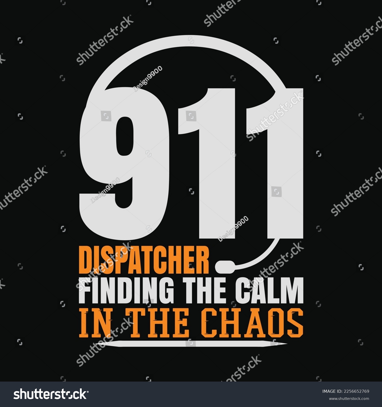 SVG of Call 911 Dispatcher Thin Gold Line Emergency Dispatch svg