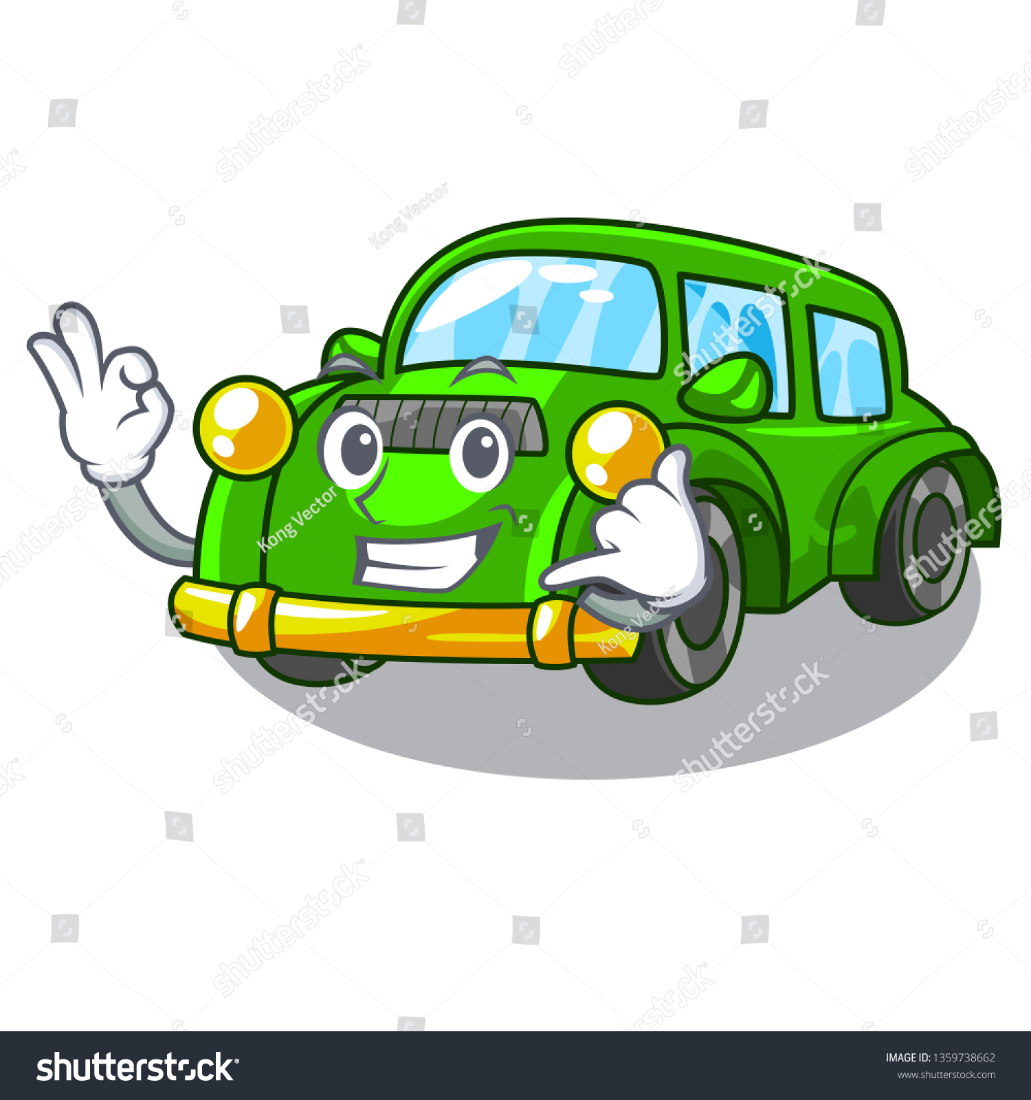 Call Me Classic Car Toys Cartoon Stock Vector Royalty Free