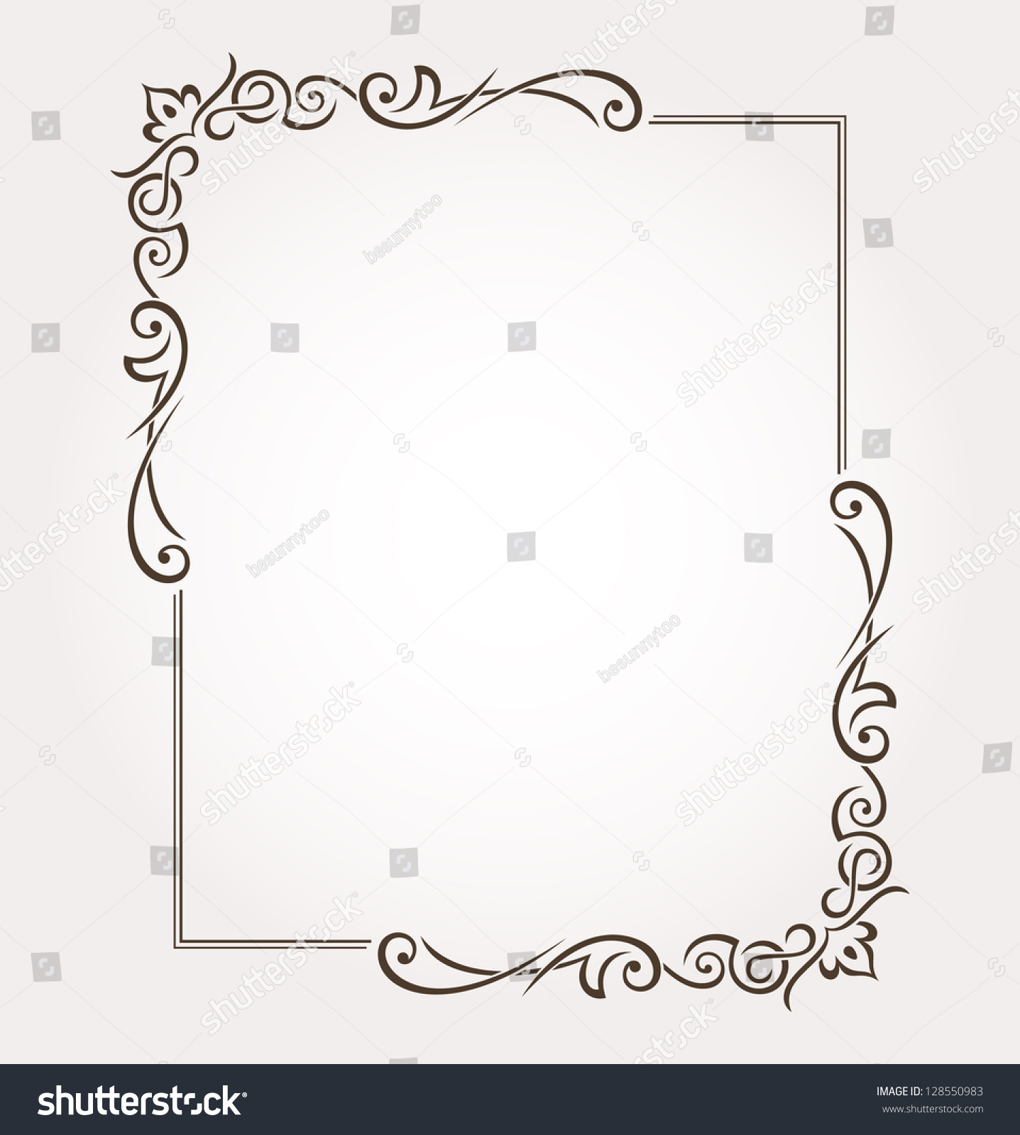 Calligraphic Frame And Page Decoration. Vector Illustration - 128550983 ...