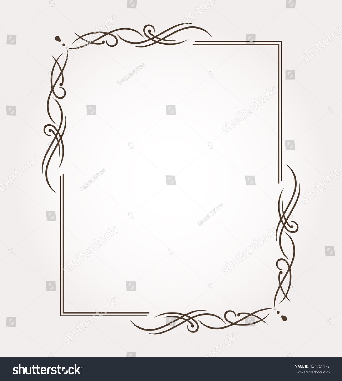 Calligraphic Frame Page Decoration Vector Illustration Stock Vector ...