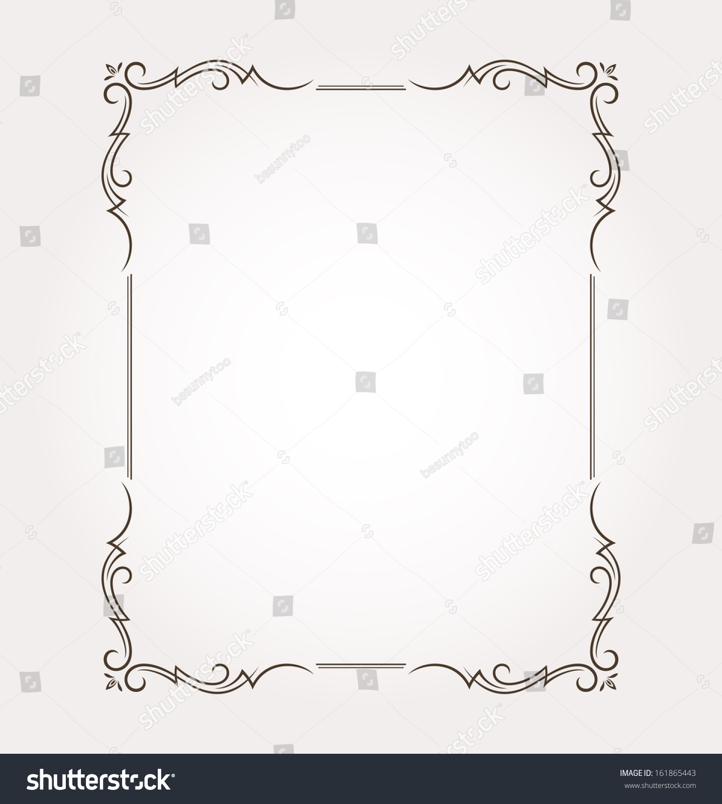 Calligraphic Frame And Page Decoration. Vector Illustration - 161865443 ...