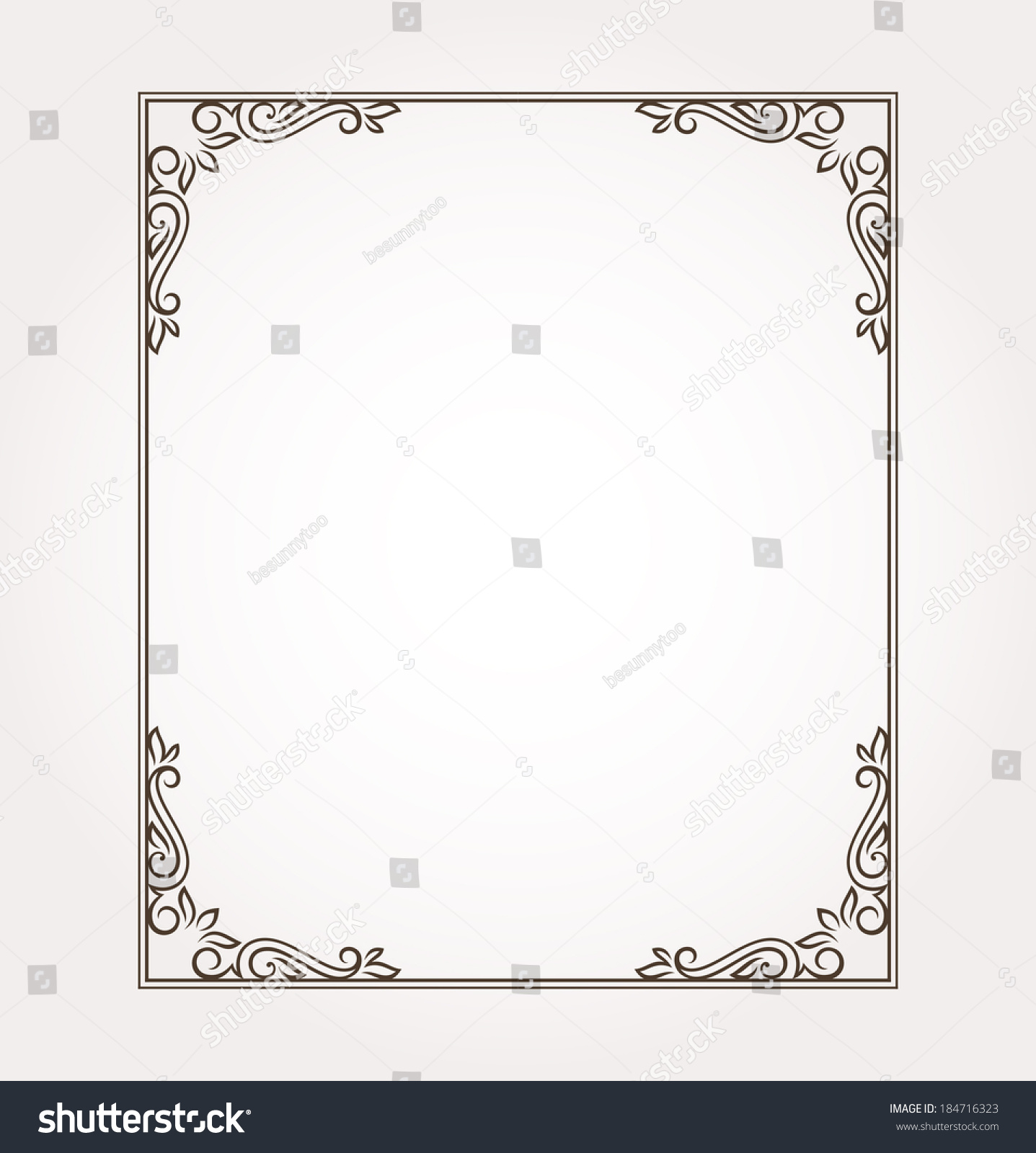 Calligraphic Frame And Page Decoration. Vector Illustration - 184716323 ...