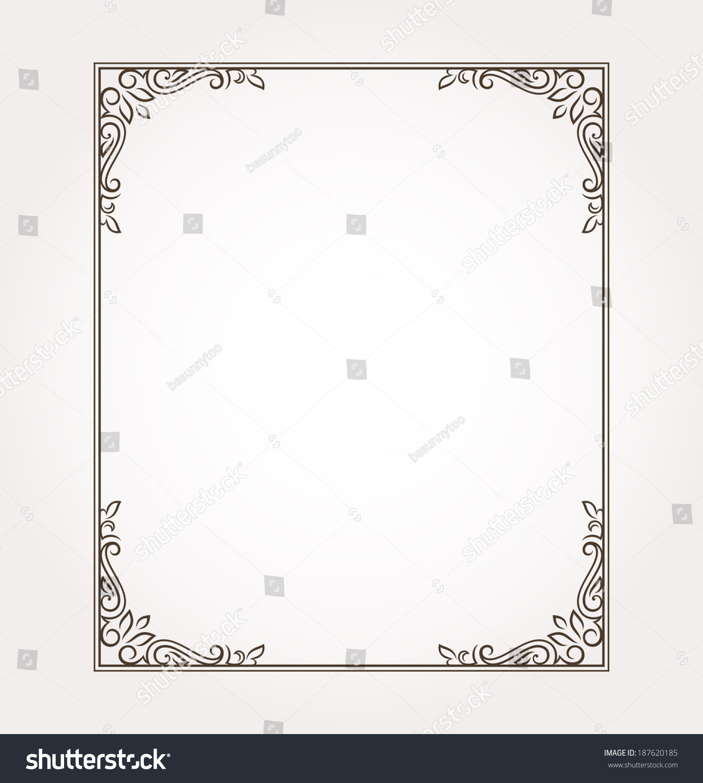 Calligraphic Frame And Page Decoration. Vector Illustration - 187620185 ...