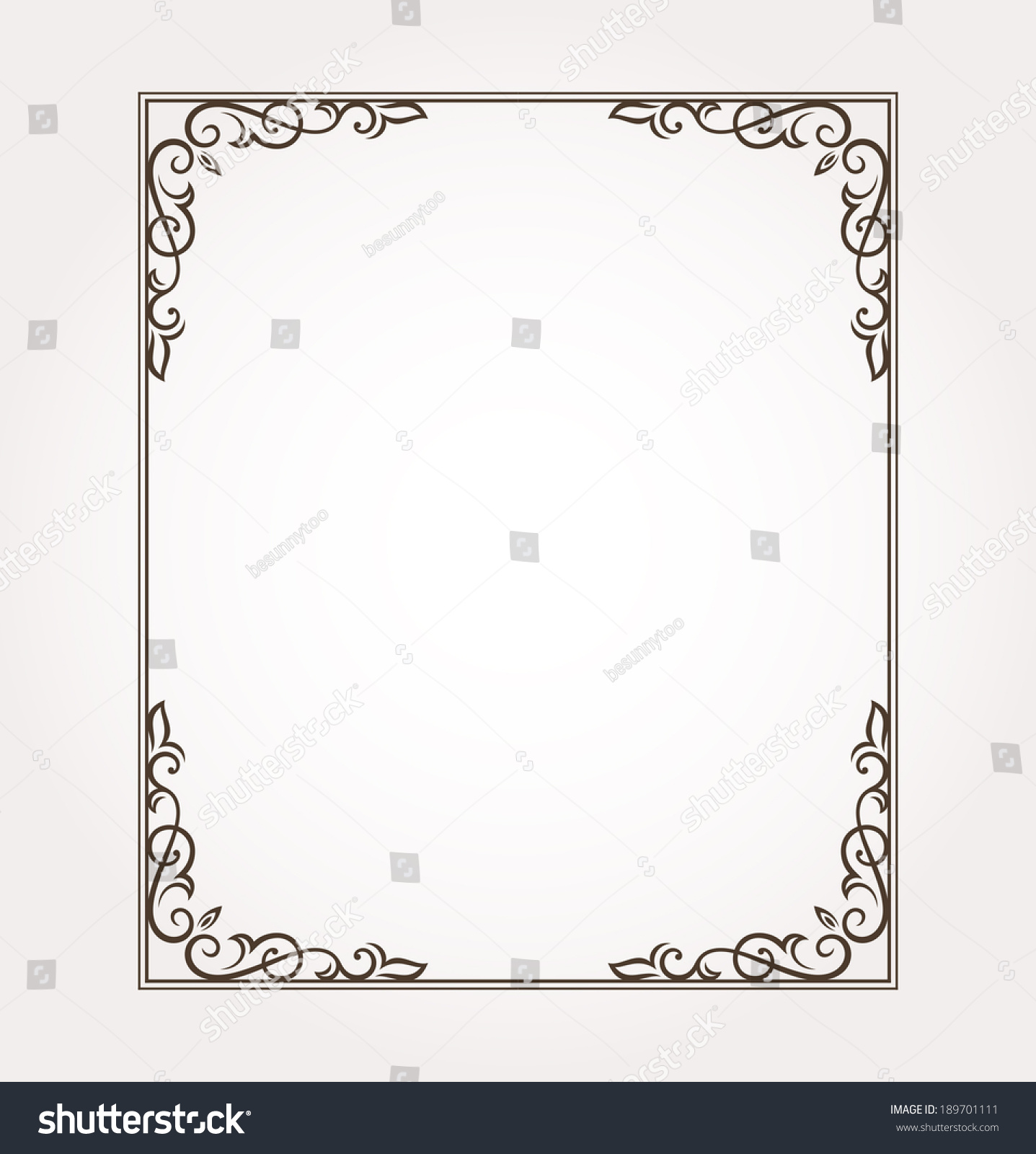 Calligraphic Frame And Page Decoration. Vector Illustration - 189701111 ...