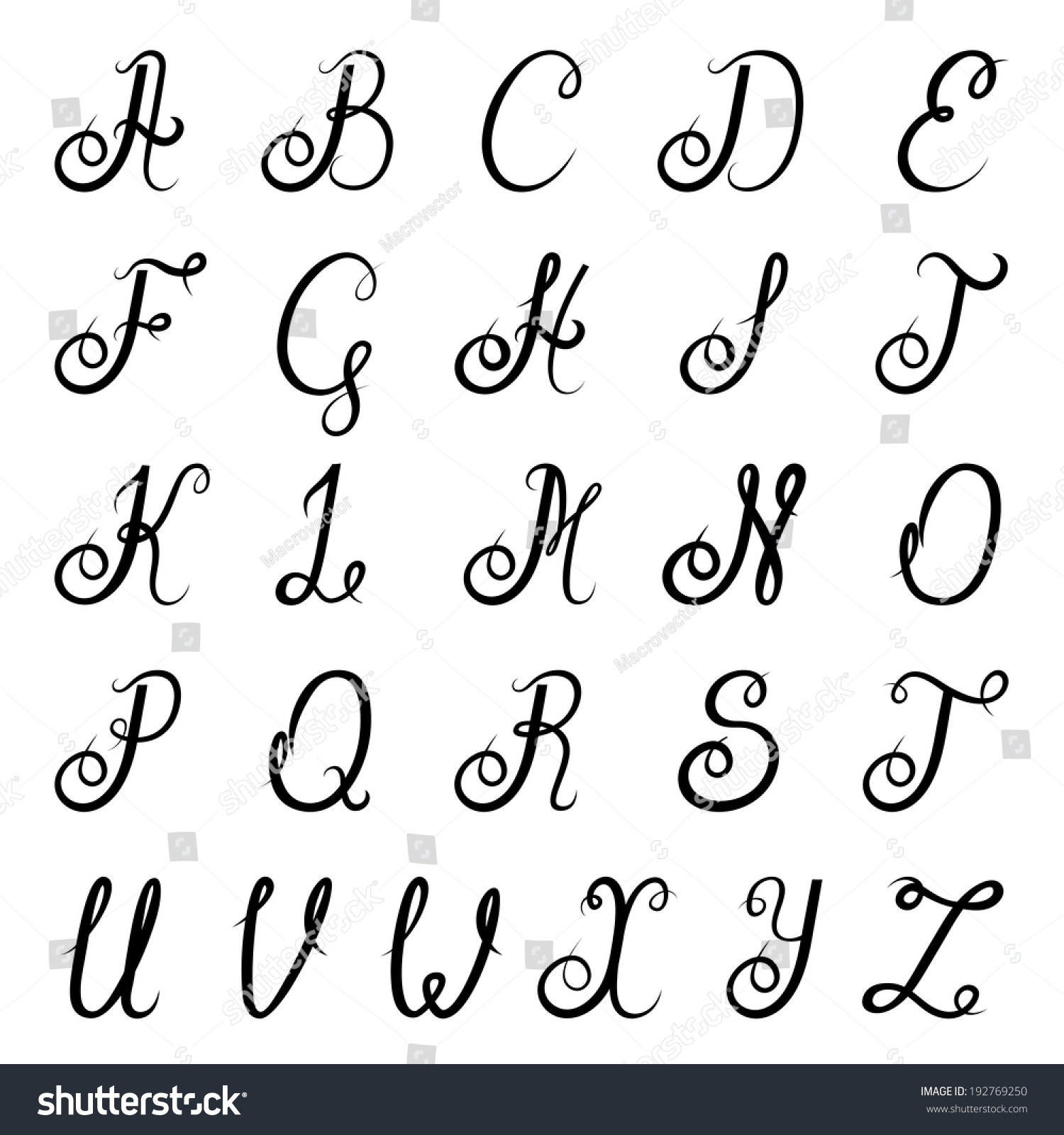 Cursive Vintage Font Alphabet The Font Vector Set Of Cursive Alphabet Italic Font 6916