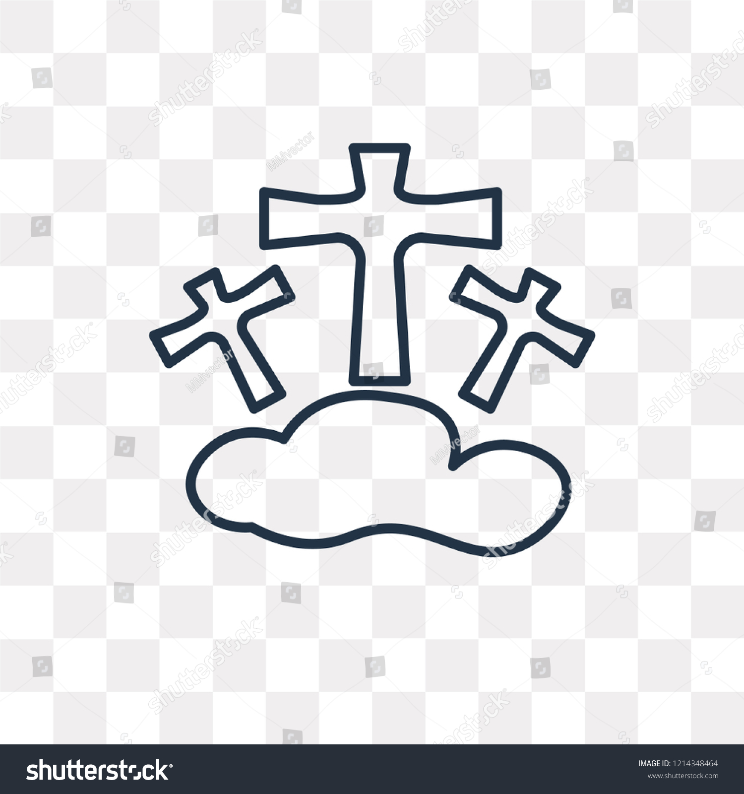 recommend clip art: Calvary vector outline icon isolated on transparent background, high quality linear Calvary transparency concept can be used web and mobile