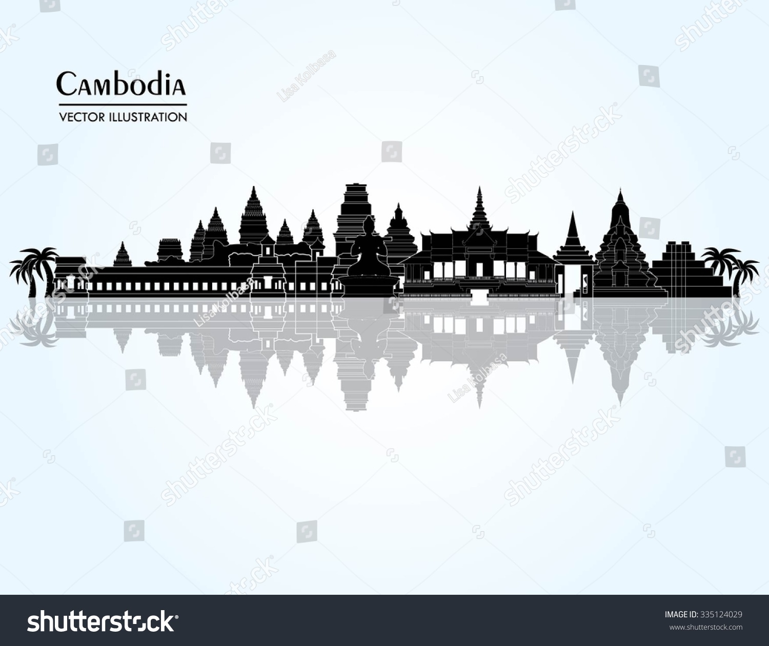 Cambodia Detailed Skyline Vector Illustration Stock Vector 335124029 ...