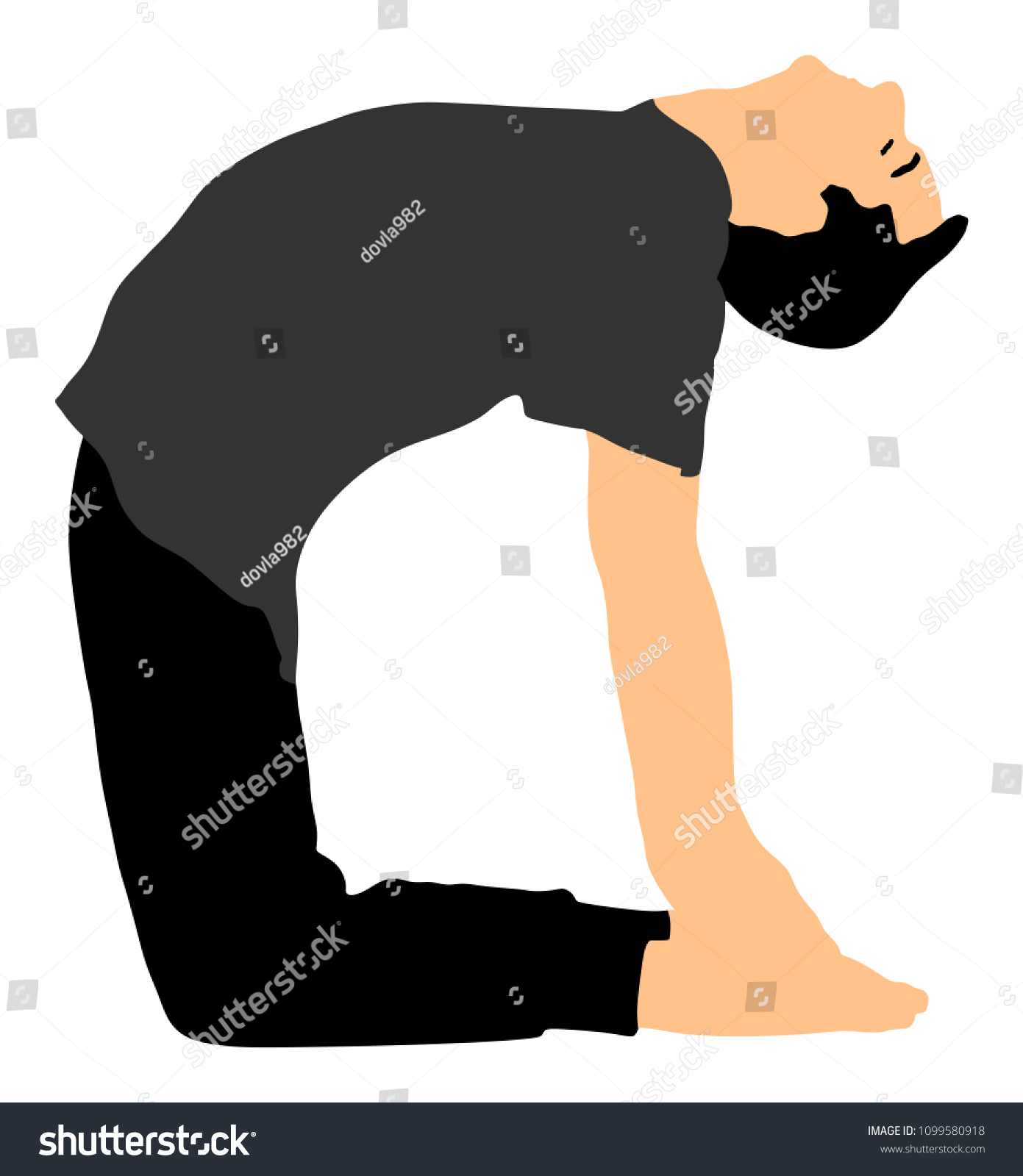 Camel Yoga Pose Vector Illustration Isolated Stock Vector (royalty Free 