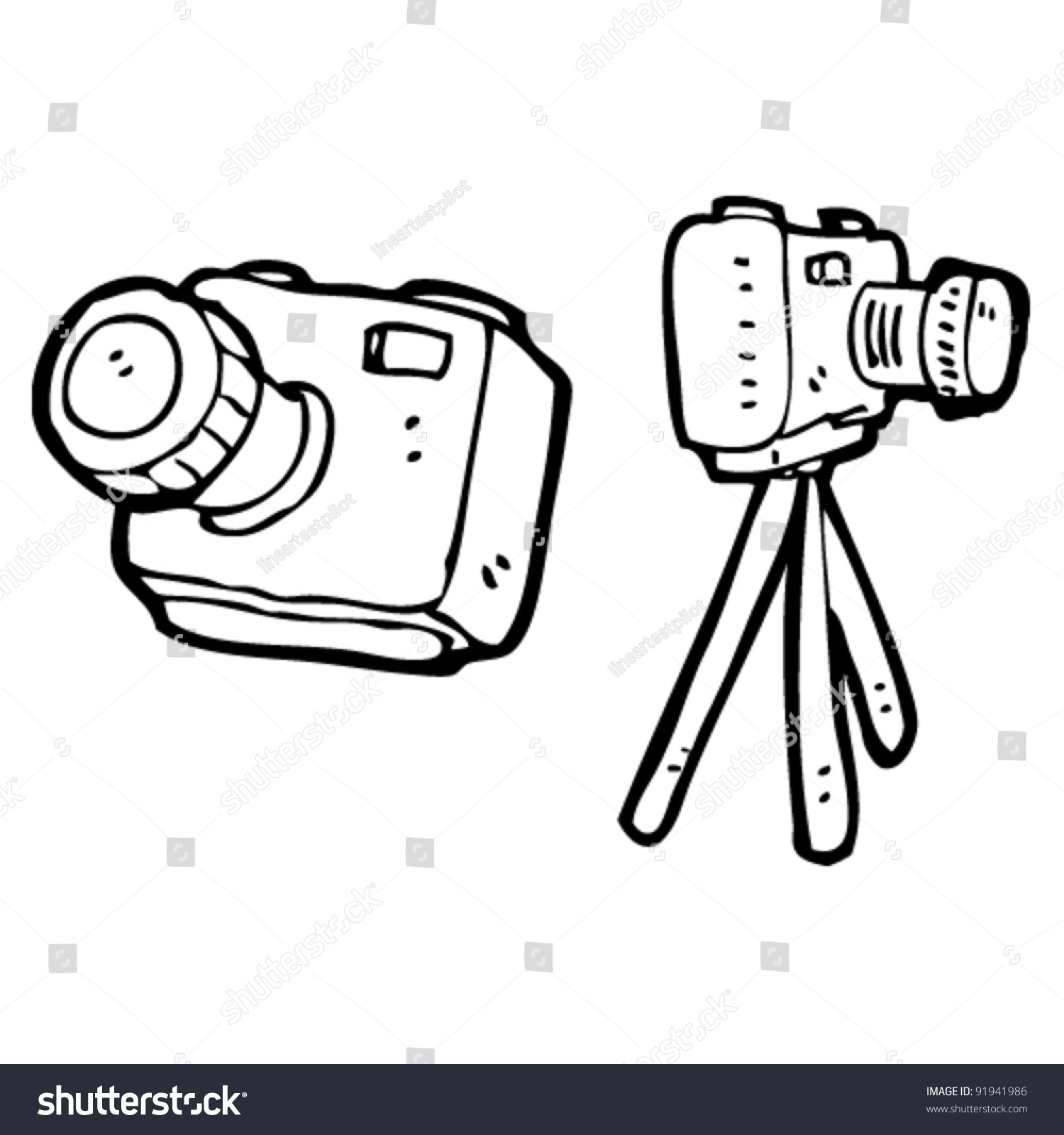 Camera Cartoon Set Stock Vector Illustration 91941986 : Shutterstock