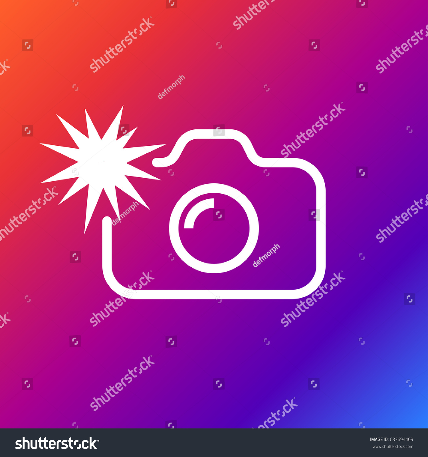 Camera Flash Rounded Icon Vector Illustration Stock Vector 683694409
