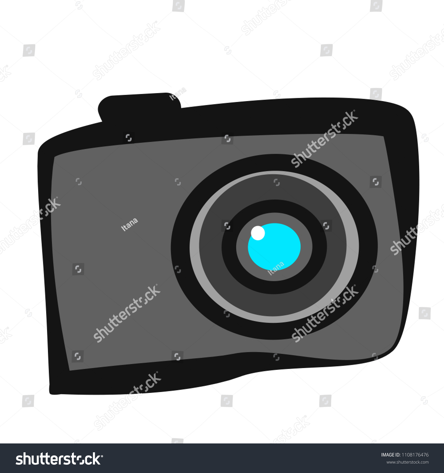 Camera Icon Childrens Drawing Style Stock Vector (Royalty Free ...