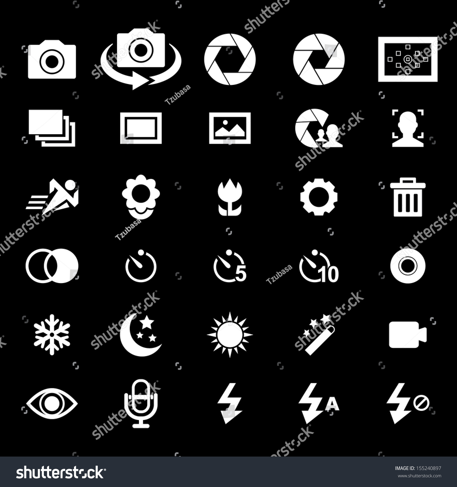 SVG of Camera Icon set - White svg