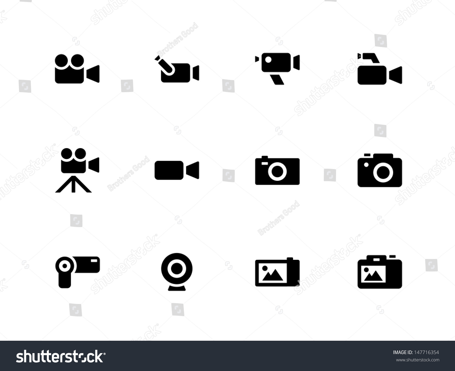 Camera Icons On White Background Vector Stock Vector (Royalty Free