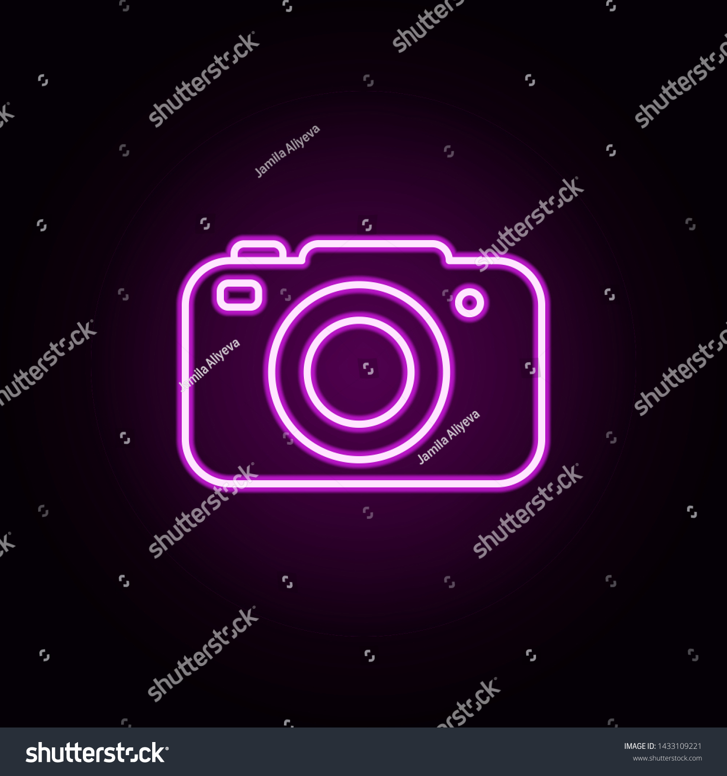 Camera Neon Icon Elements Home Things Stock Vector Royalty Free