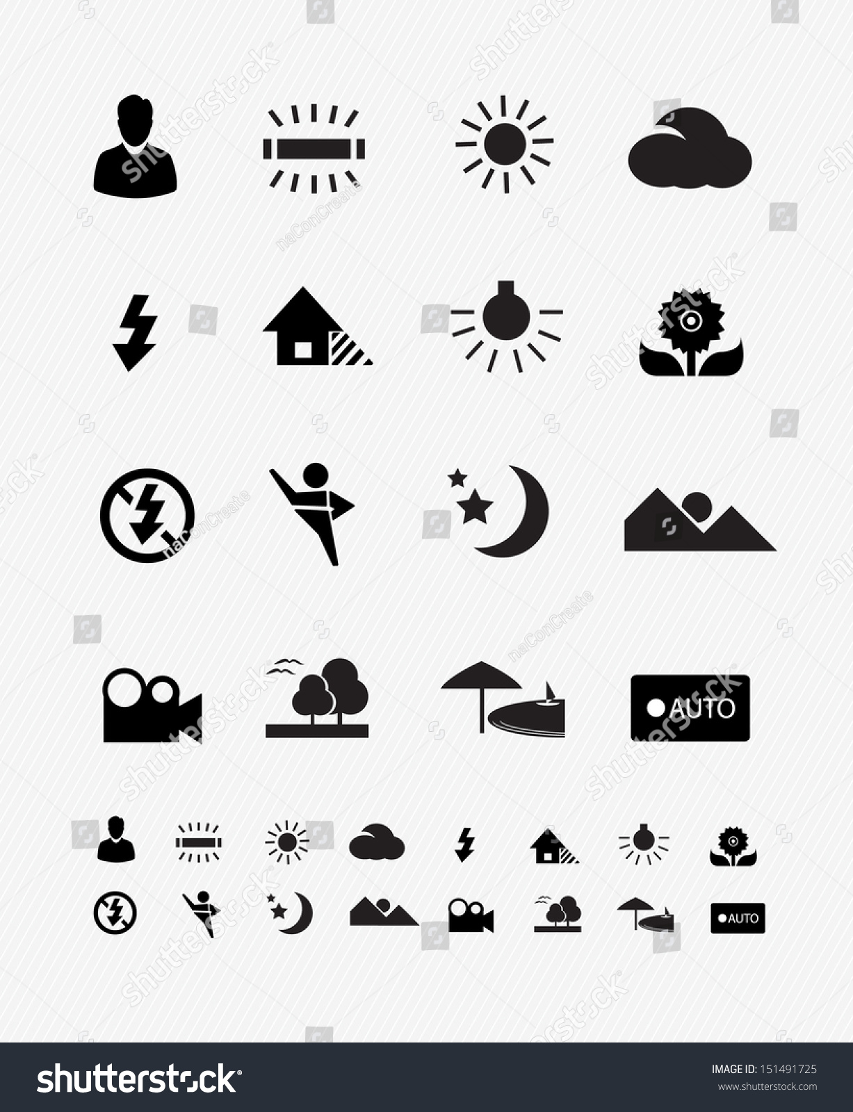 Camera White Balance Icons Stock Vector Royalty Free 151491725