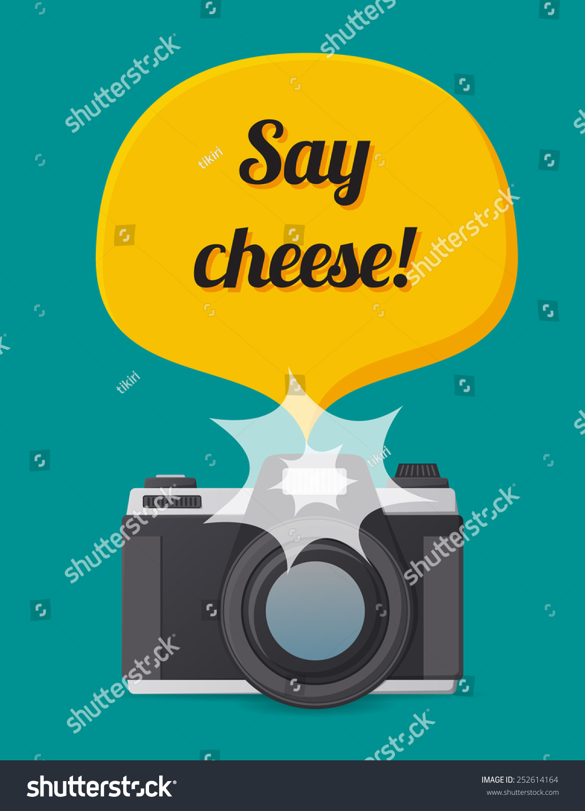 Download Camera Say Cheese Note Flat Style Stock Vector 252614164 ...