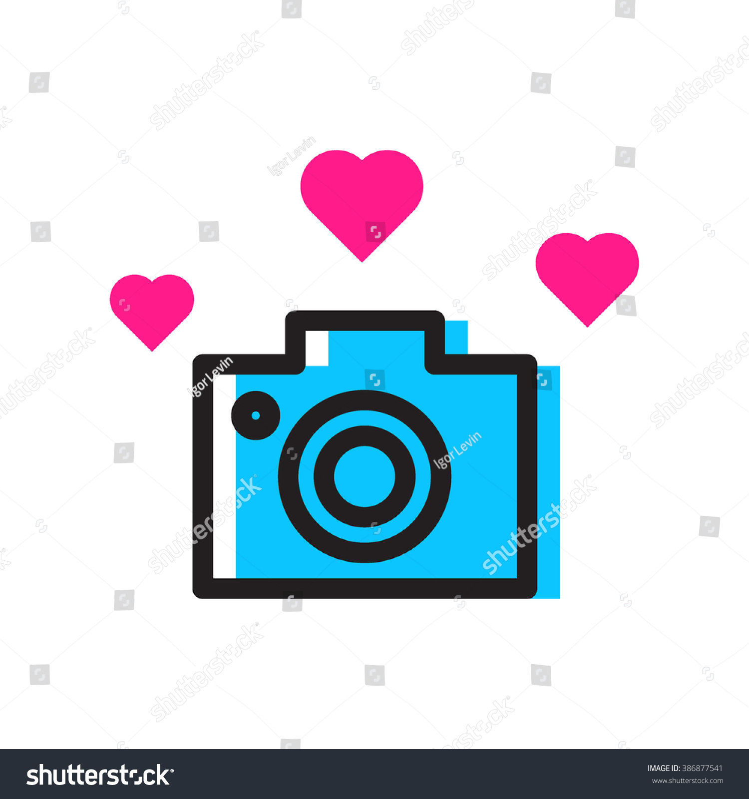 Camera Hearts Love Photo Camera Icon Stock Vector (Royalty Free ...