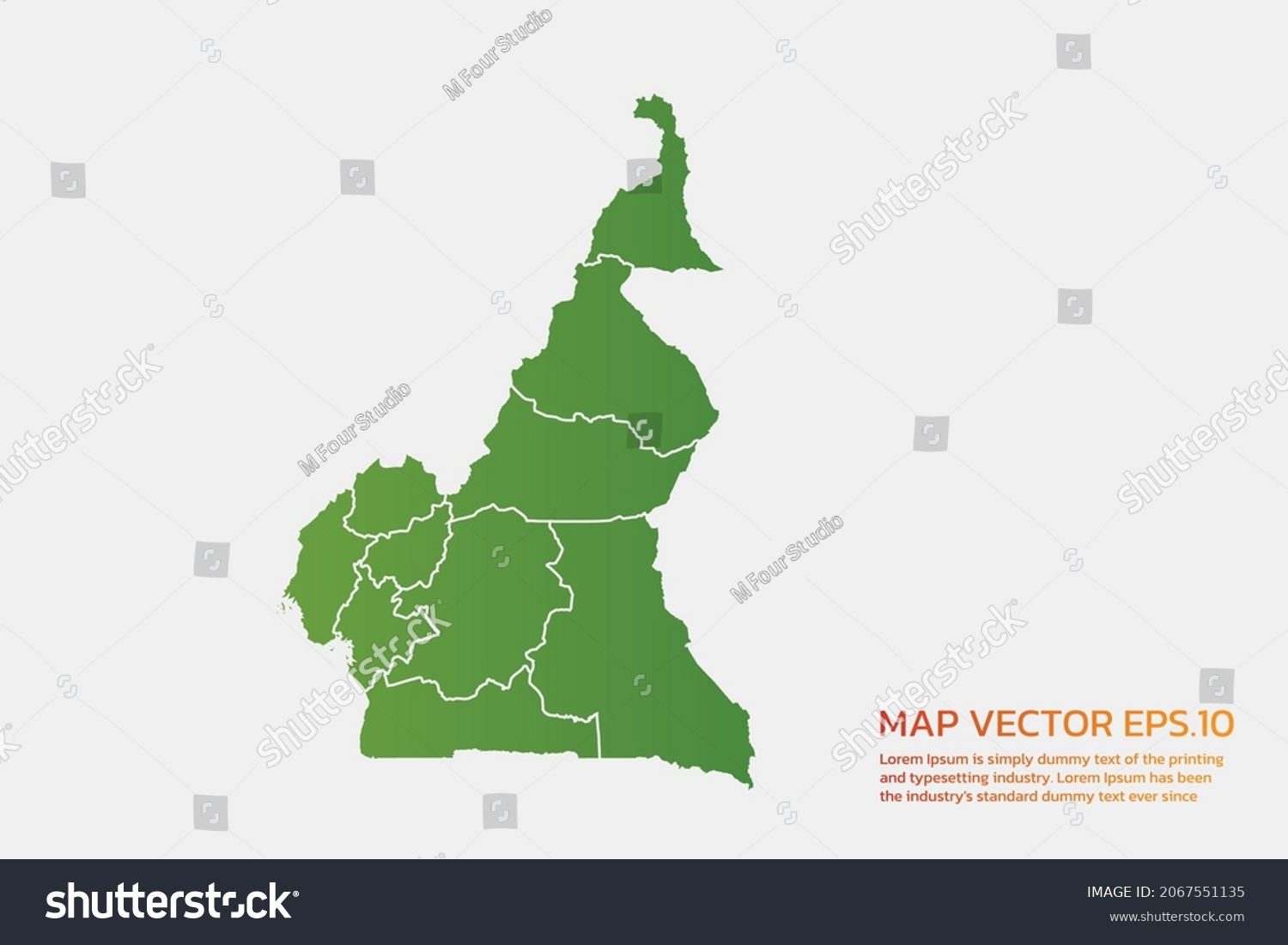 Cameroon Map High Detailed Green Color Stock Vector Royalty Free   Stock Vector Cameroon Map High Detailed Green Color On White Background Abstract Design Vector Illustration 2067551135 