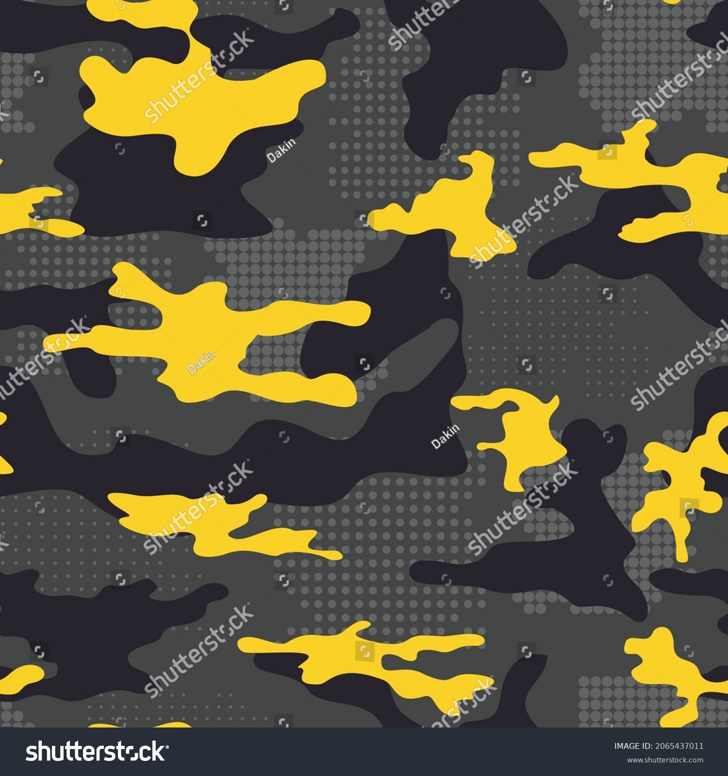 Camouflage Black Pattern Yellow Spots Vector Stock Vector (Royalty Free ...
