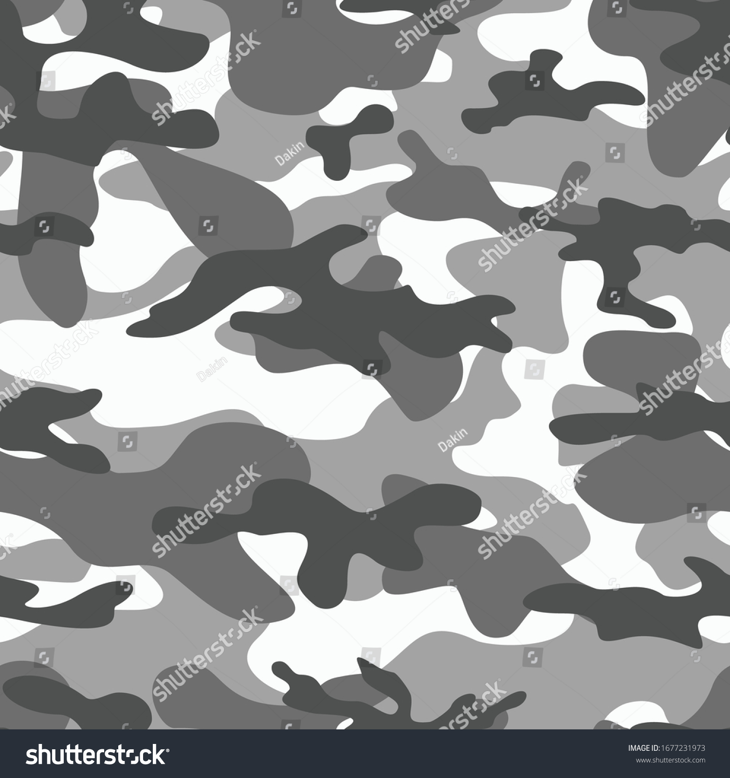 Camouflage Gray Seamless Pattern Fashionable Camouflage Stock Vector ...