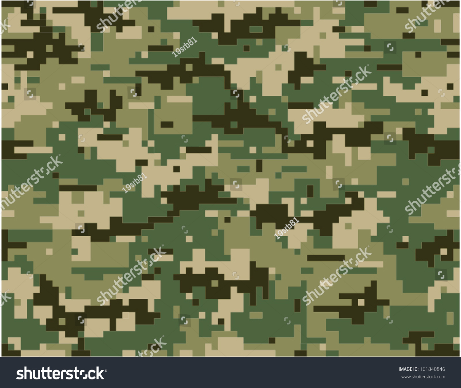 Camouflage Seamless Pattern. Four Green Shades. Woodland Style And ...