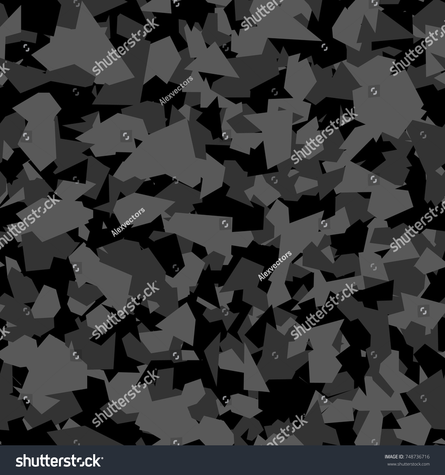 SVG of Camouflage seamless pattern. Vector geometric camo background with monochrome black chaotic texture. svg