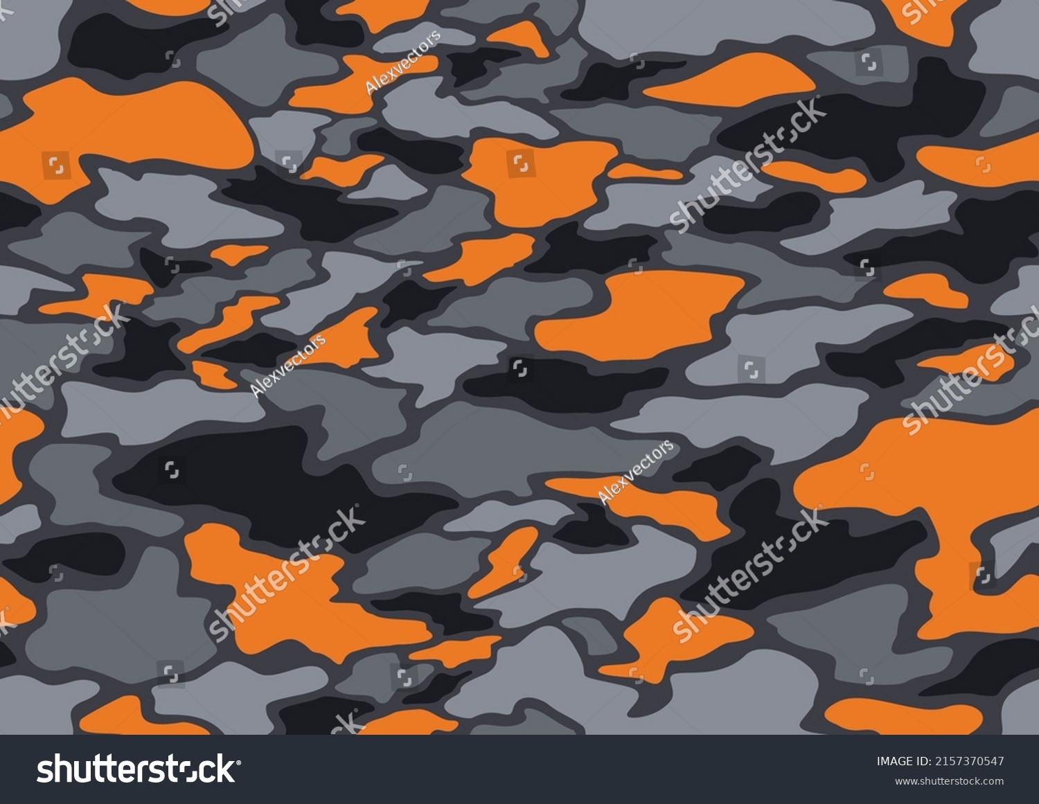 Camouflage Texture Seamless Pattern Curve Spots Stock Vector (Royalty ...
